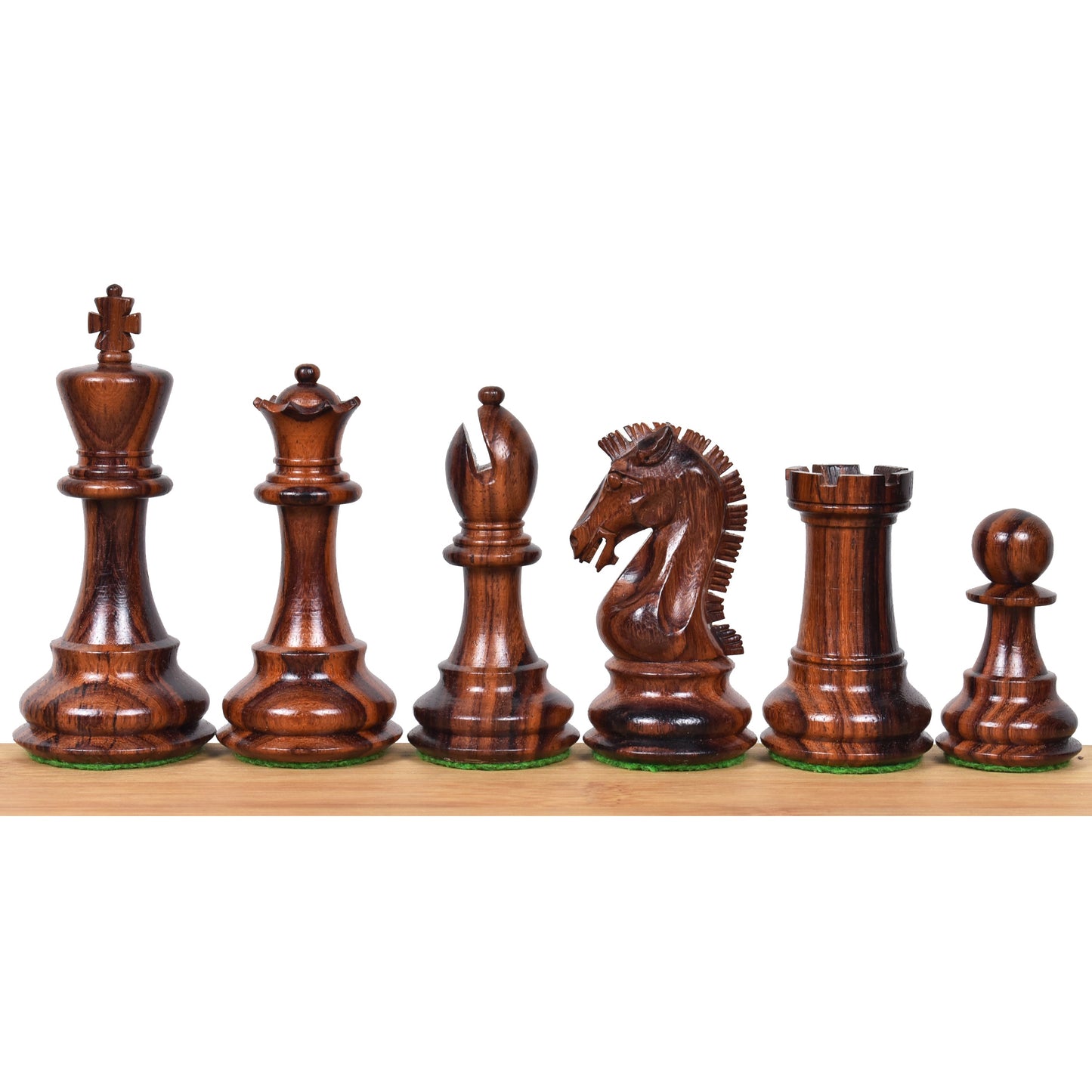 Leicht fehlerhaftes 3,9" Craftsman Knight Staunton Schachspiel - Nur Schachfiguren - Dreifach gewichtetes Palisanderholz