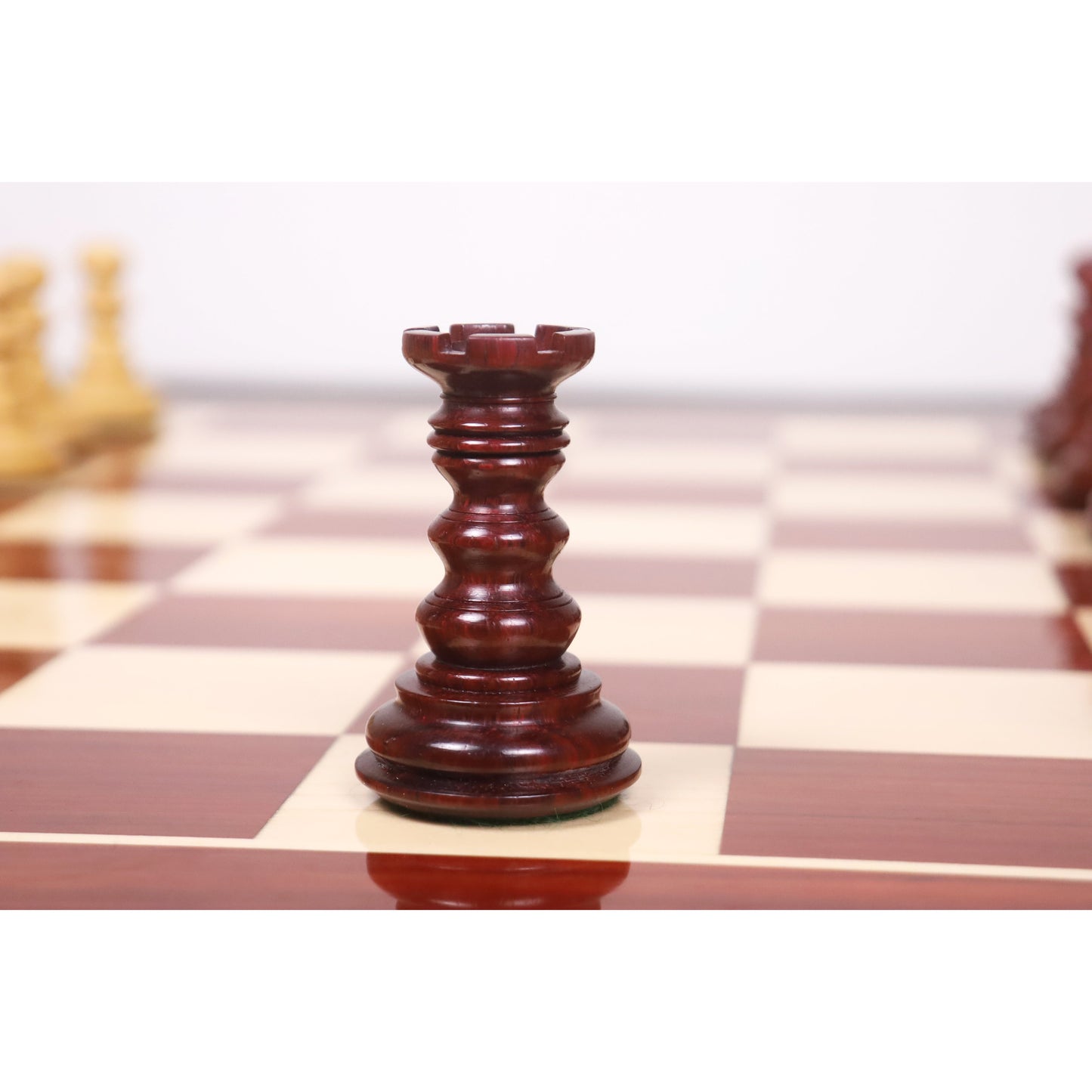 Leicht fehlerhaftes 4,3" Marengo Luxus Staunton Schachspiel - Nur Schachfiguren - Bud Rosewood Triple Weight