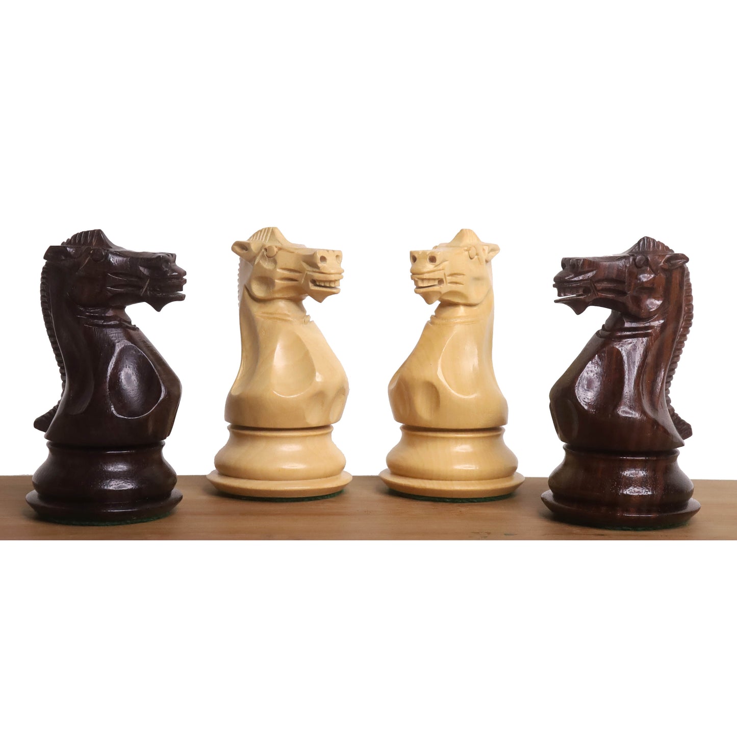 Leicht fehlerhaftes 4" elegantes Staunton Luxus-Schachspiel - nur Schachfiguren - dreifach gewichtetes Rosenholz