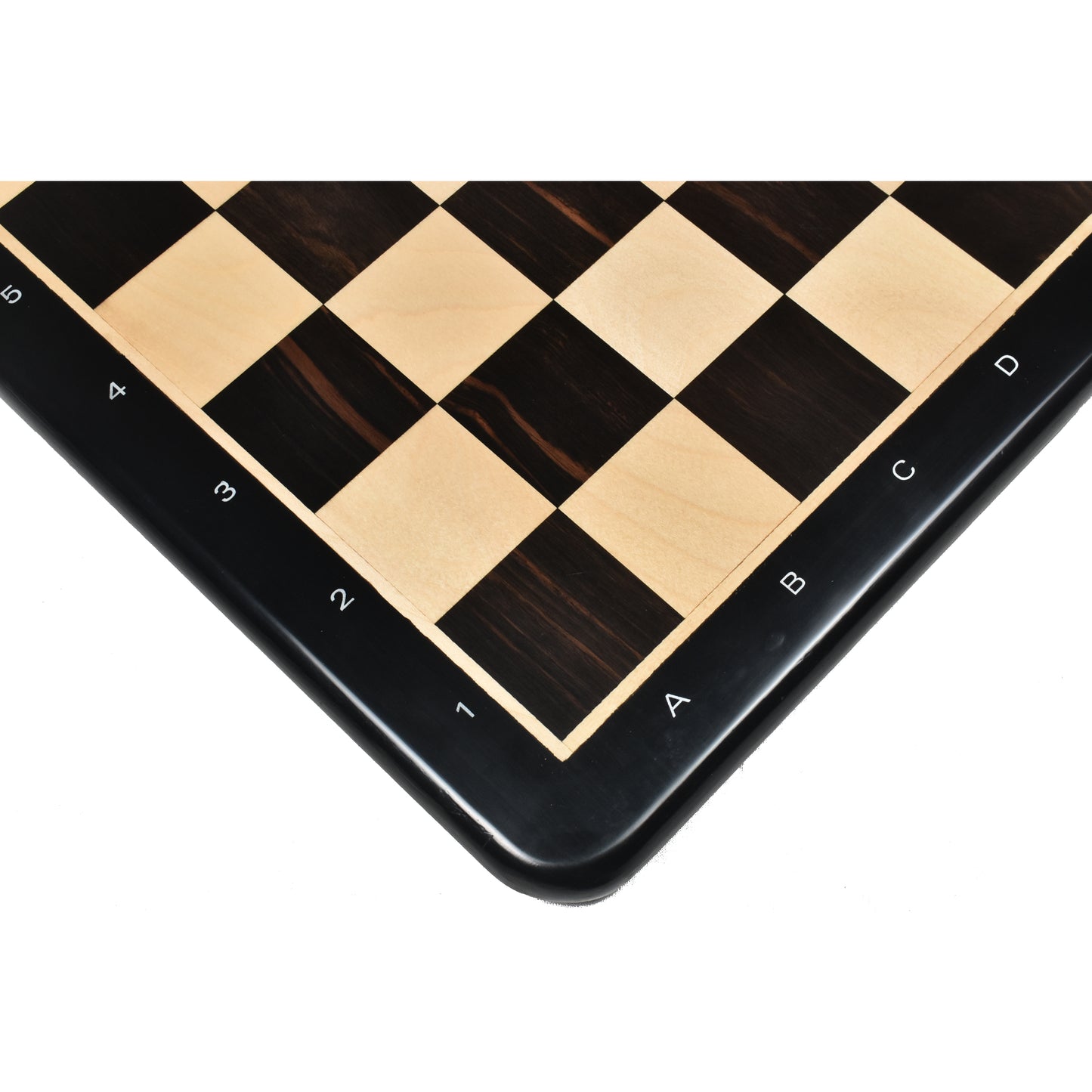 Test - 19" Large Solid Inlaid Ebony & Maple Wood Chess board - 50mm square-Algebraic Notations