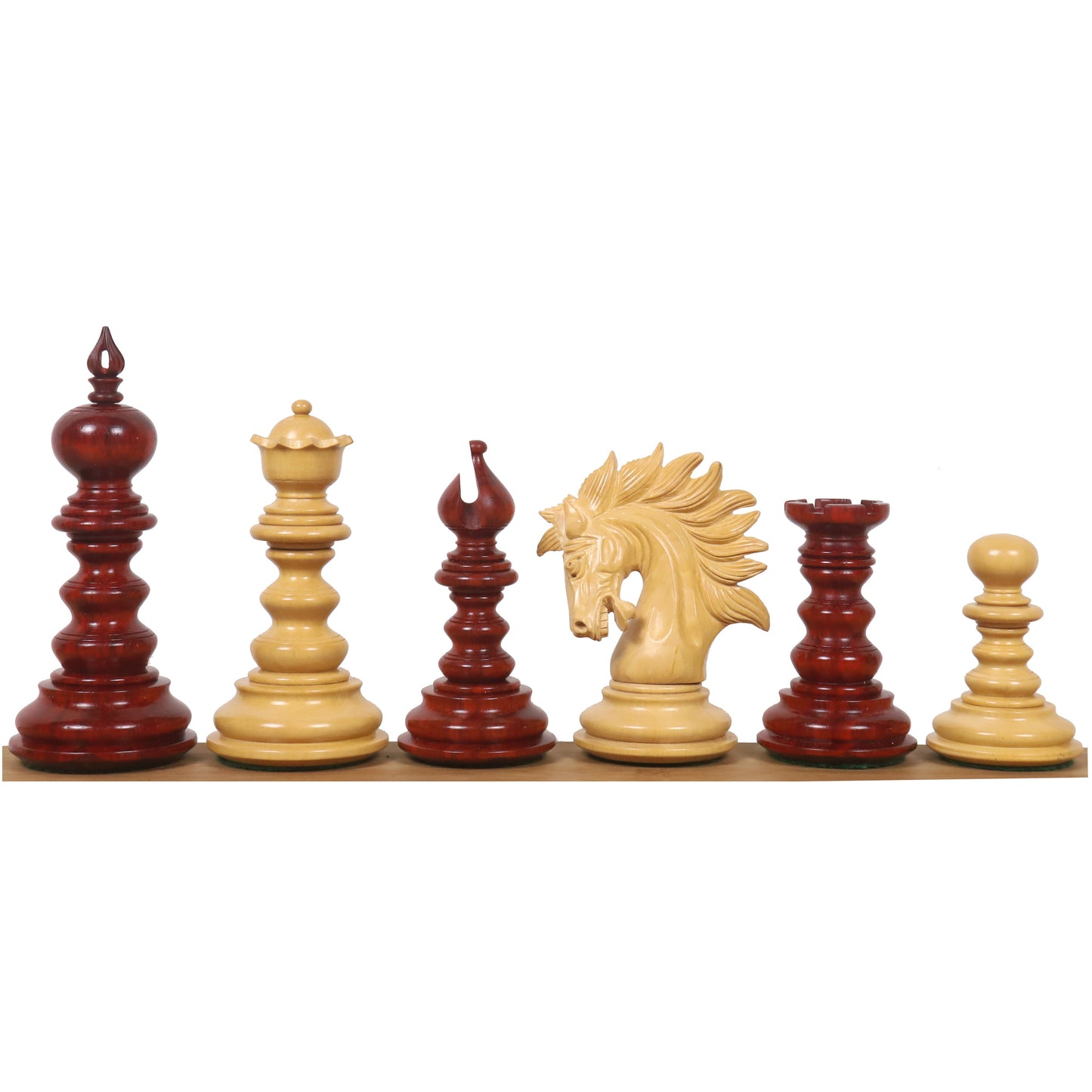 Leicht fehlerhaftes 4,3" Marengo Luxus Staunton Schachspiel - Nur Schachfiguren - Bud Rosewood Triple Weight