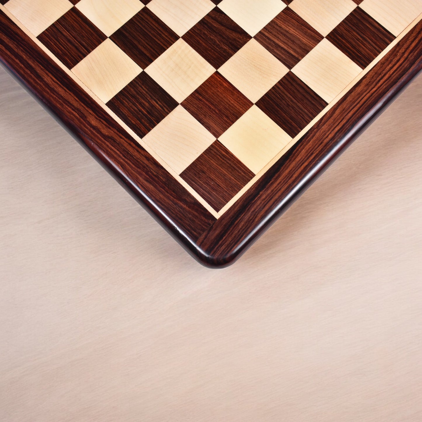 19 inches Large Flat Chess board - Rosewood & Maple Wood - Square of 50 mm