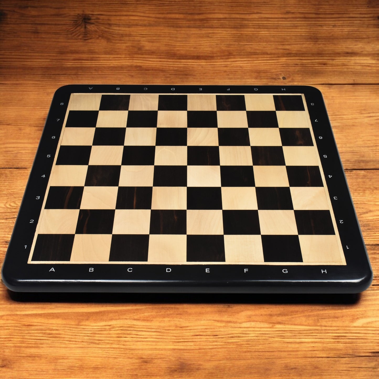 Test - 19" Large Solid Inlaid Ebony & Maple Wood Chess board - 50mm square-Algebraic Notations