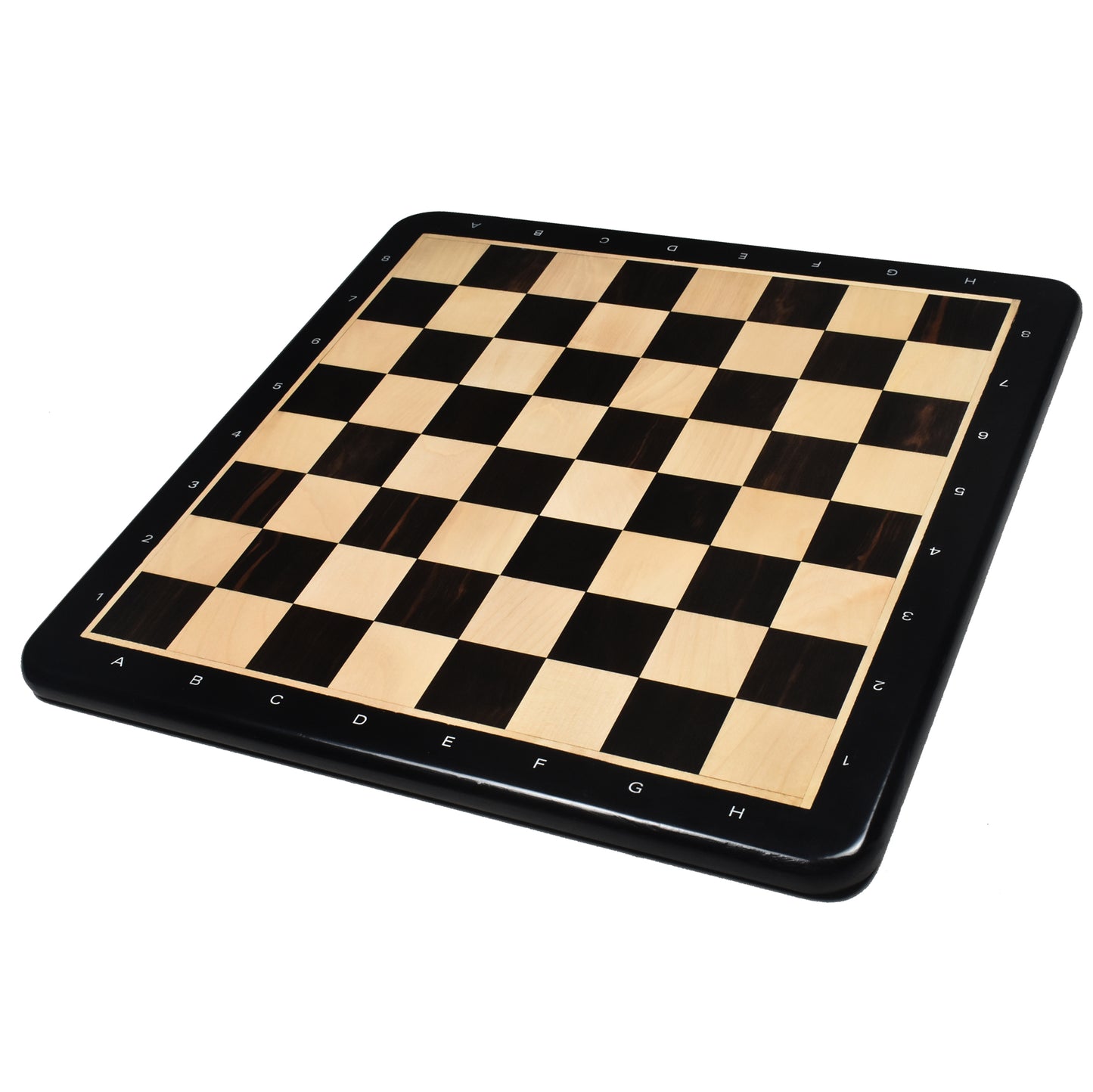 Test - 19" Large Solid Inlaid Ebony & Maple Wood Chess board - 50mm square-Algebraic Notations