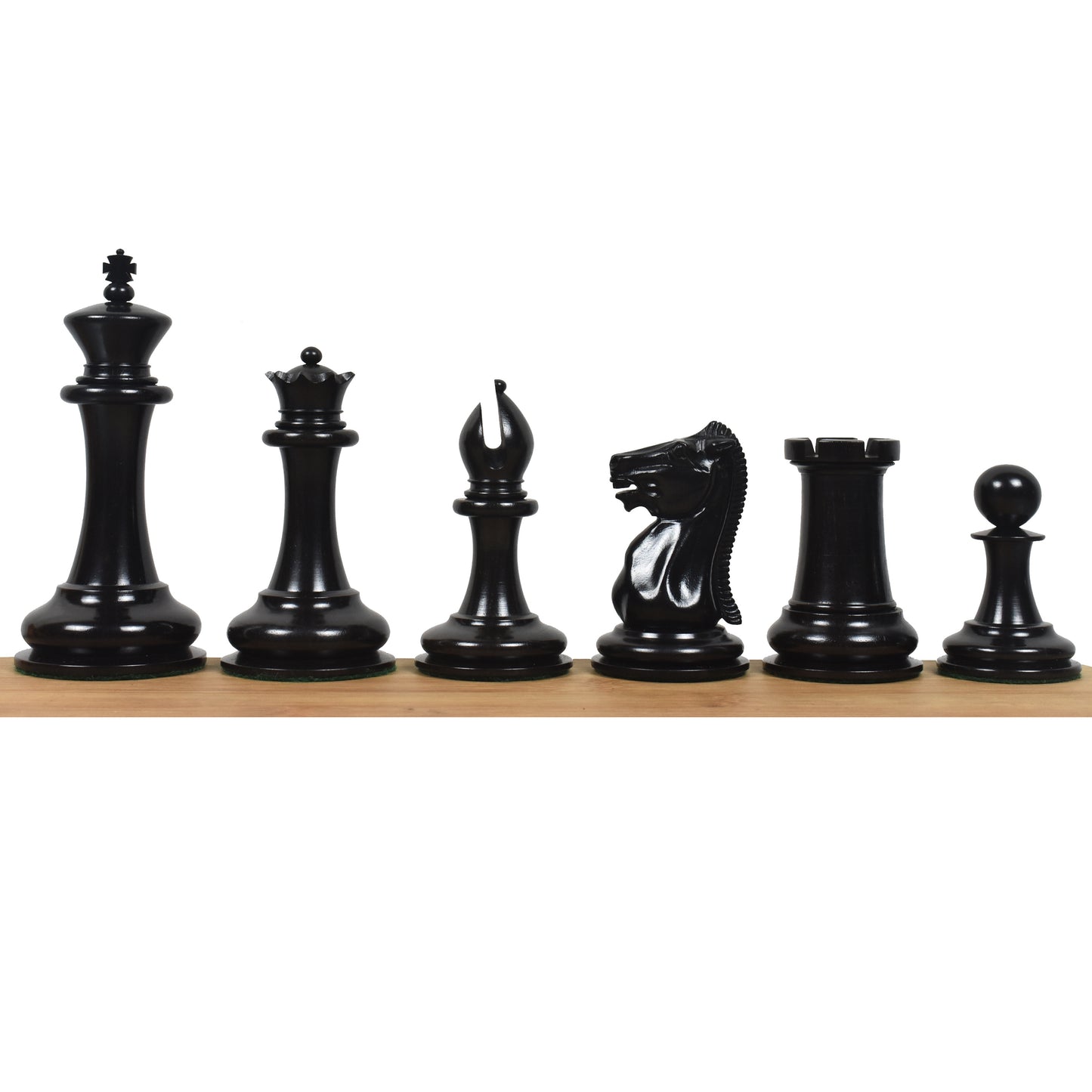 1849-50 Leuchars Cook Staunton Chess Set- Chess Pieces Only - Ebony Wood & Antiqued Boxwood - 4.5"