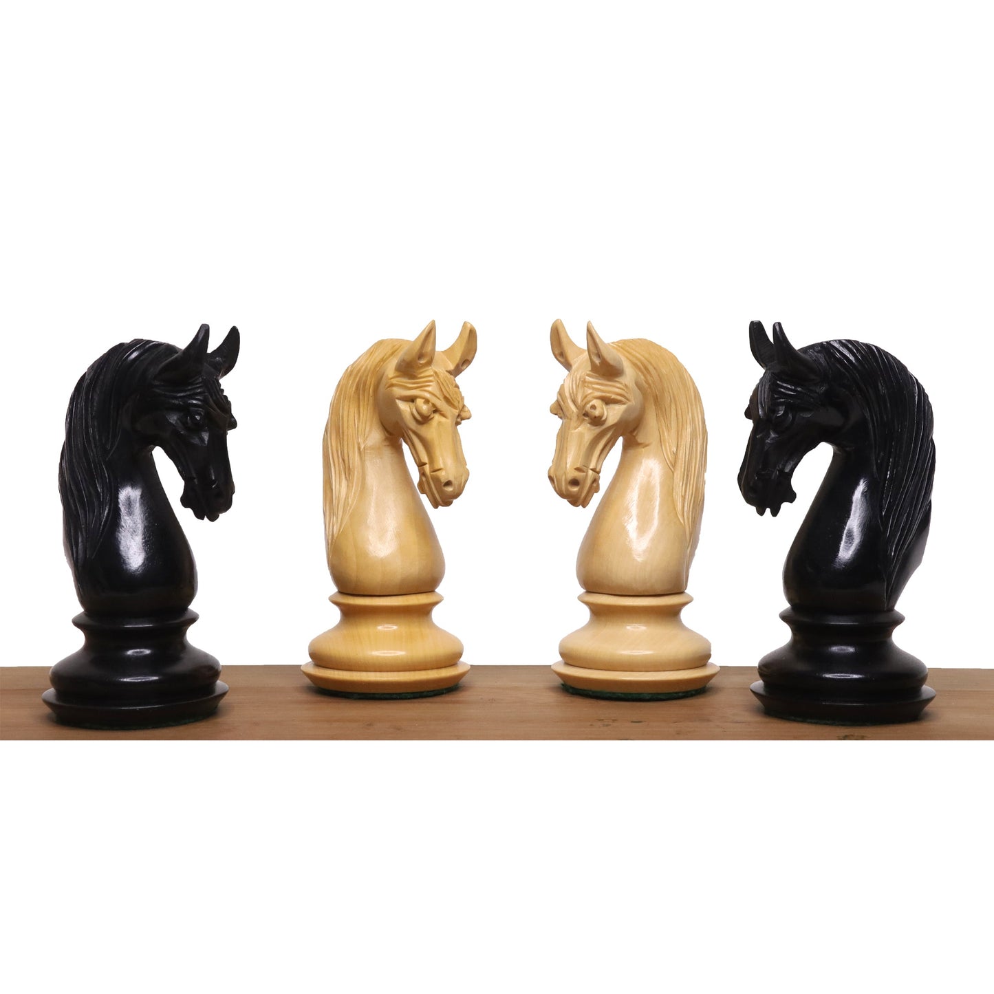 Leicht fehlerhaftes 4,6" Bath Luxus Staunton Schachspiel - Nur Schachfiguren - Ebenholz - Dreifaches Gewicht