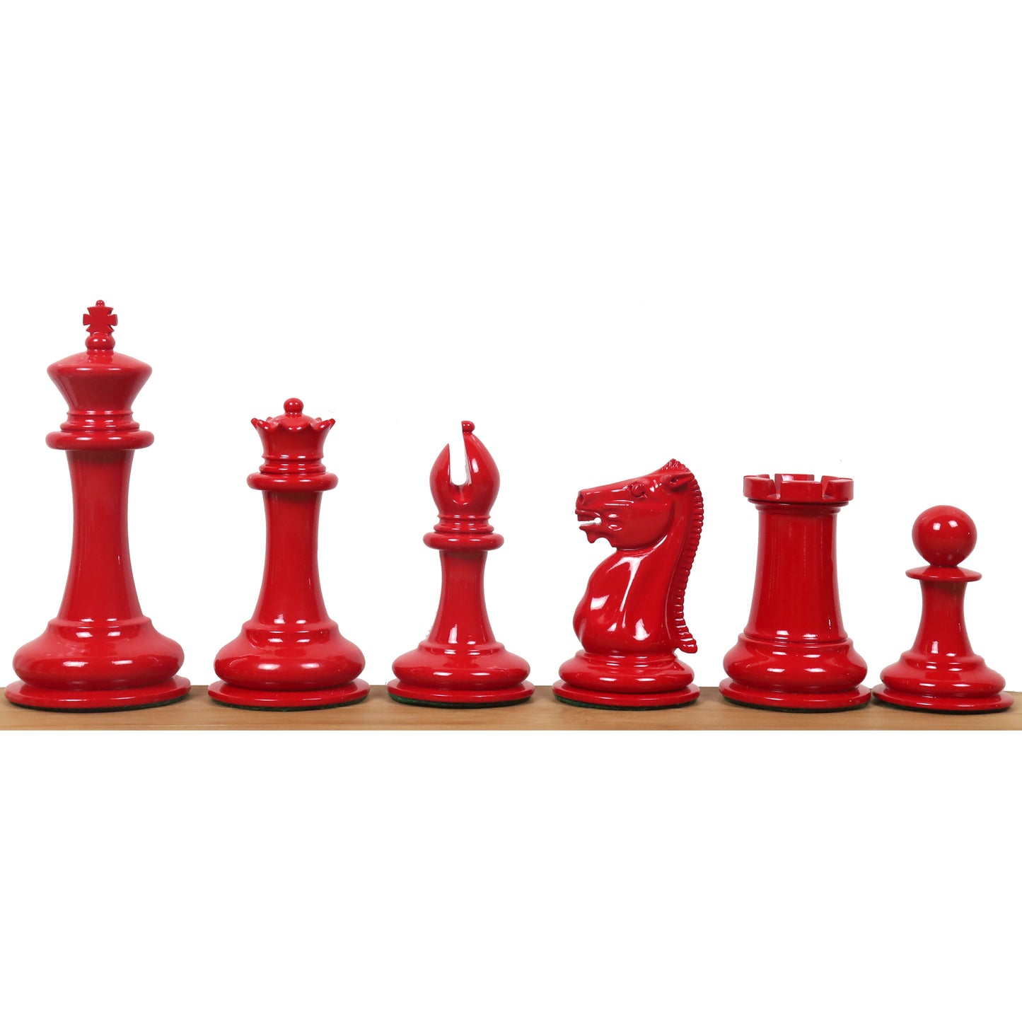 Test - 1849-50 Leuchars Cook Staunton Chess Set- Chess Pieces Only-Ivory& Crimson Lacquer-4.5"