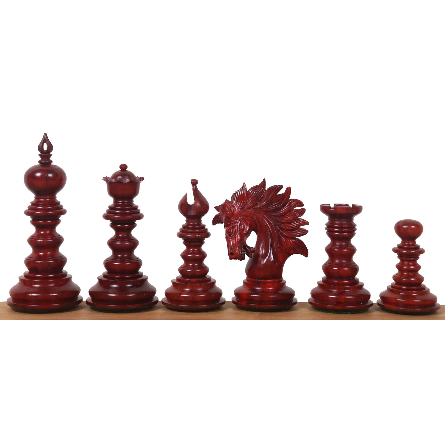 Leicht fehlerhaftes 4,3" Marengo Luxus Staunton Schachspiel - Nur Schachfiguren - Bud Rosewood Triple Weight