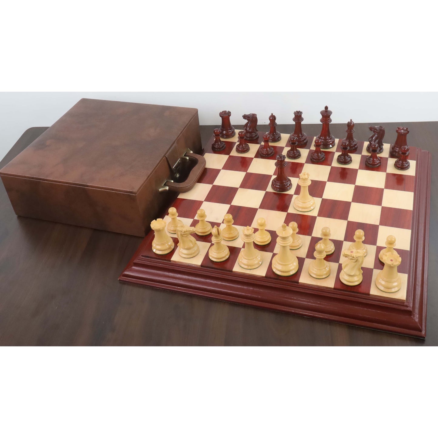 1849 Jacques Cook Staunton Collectors Chess Set- Chess Pieces Only- Bud Rosewood - 3.75"