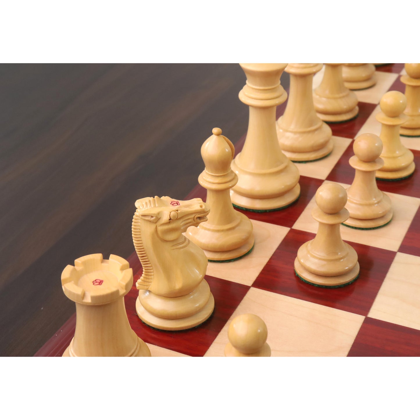 1849 Jacques Cook Staunton Collectors Chess Set- Chess Pieces Only- Bud Rosewood - 3.75"