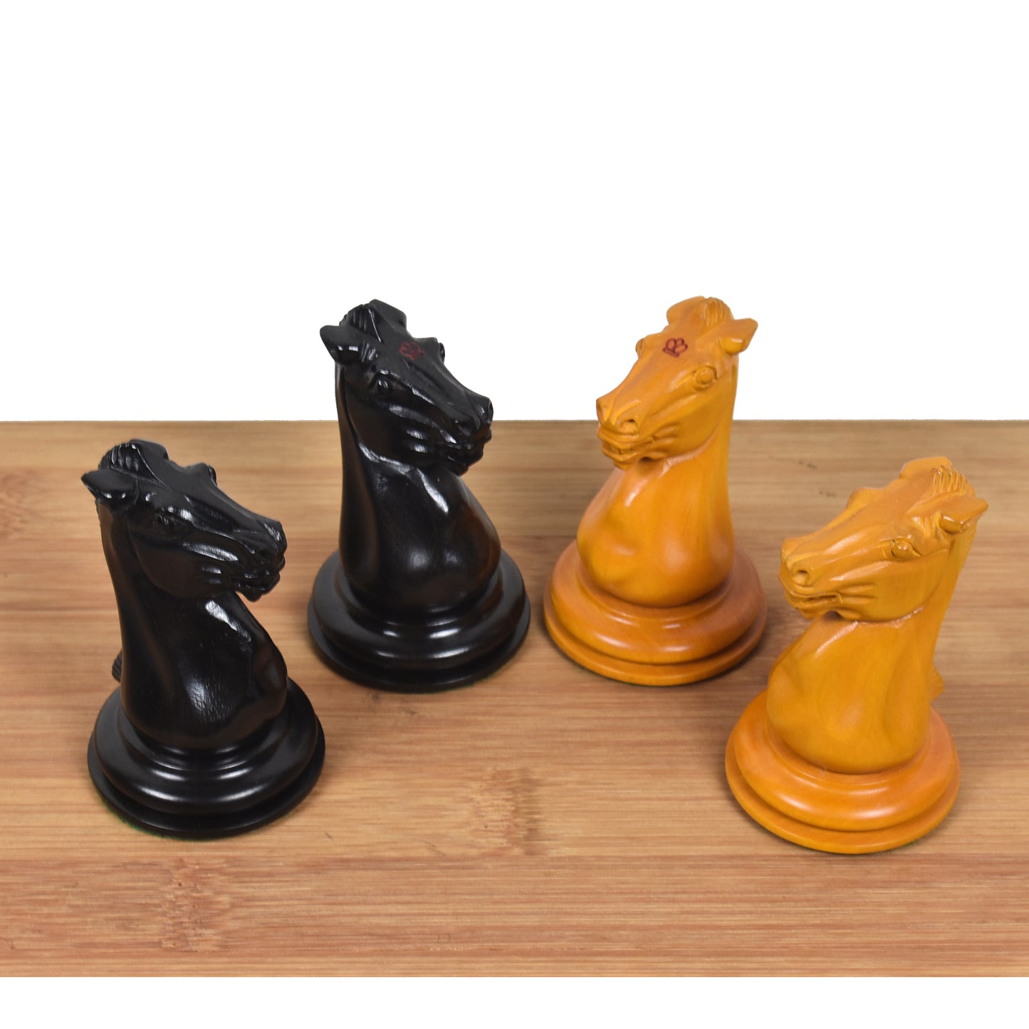1849-50 Leuchars Cook Staunton Chess Set- Chess Pieces Only - Ebony Wood & Antiqued Boxwood - 4.5"