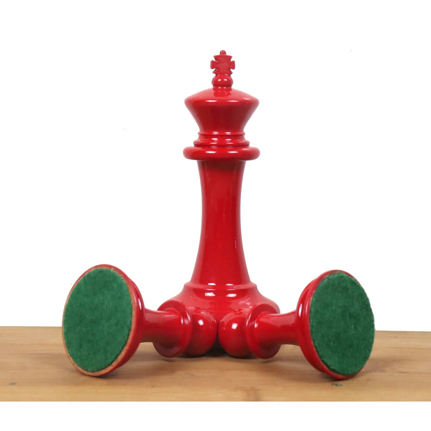 Test - 1849-50 Leuchars Cook Staunton Chess Set- Chess Pieces Only-Ivory& Crimson Lacquer-4.5"