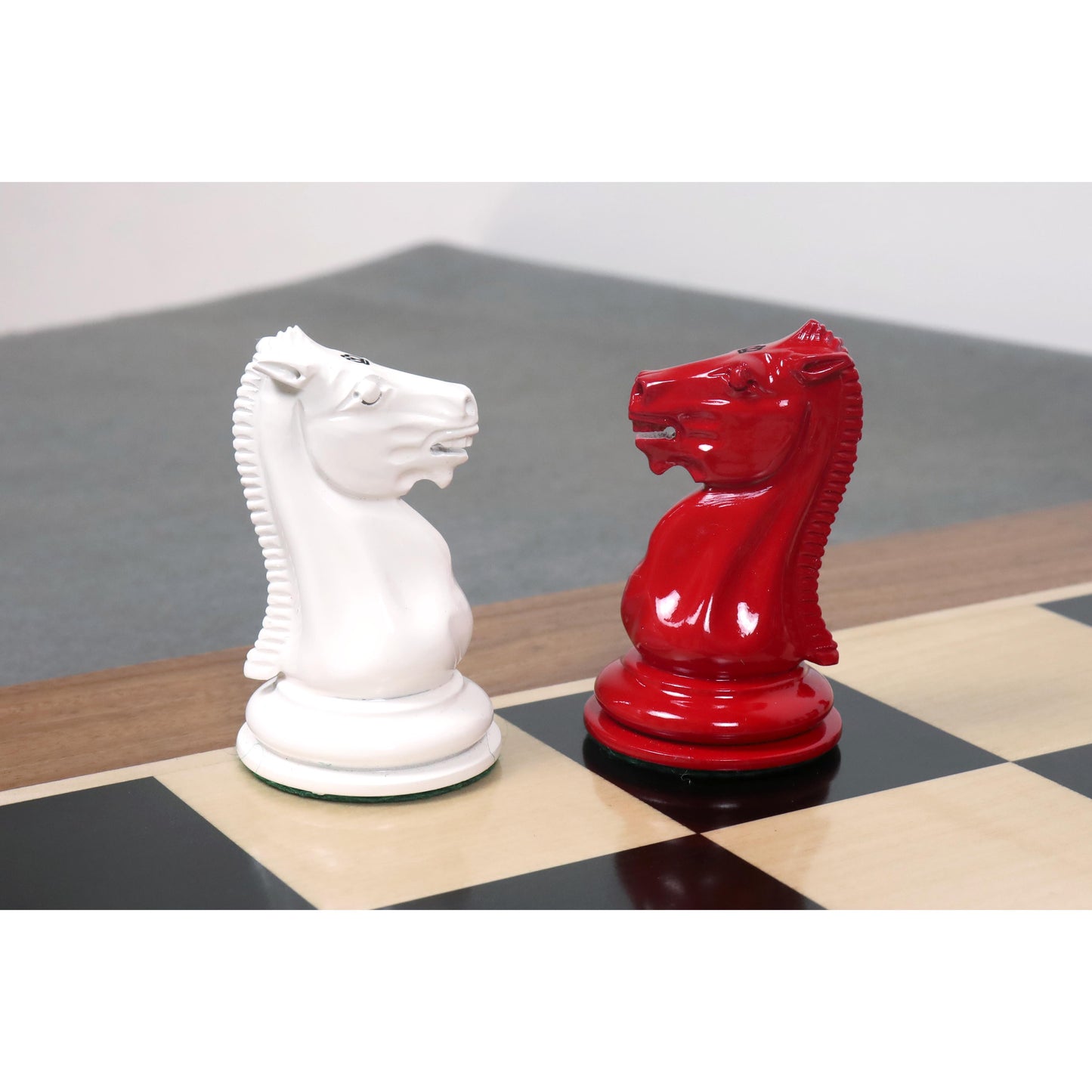 Test - 1849-50 Leuchars Cook Staunton Chess Set- Chess Pieces Only-Ivory& Crimson Lacquer-4.5"