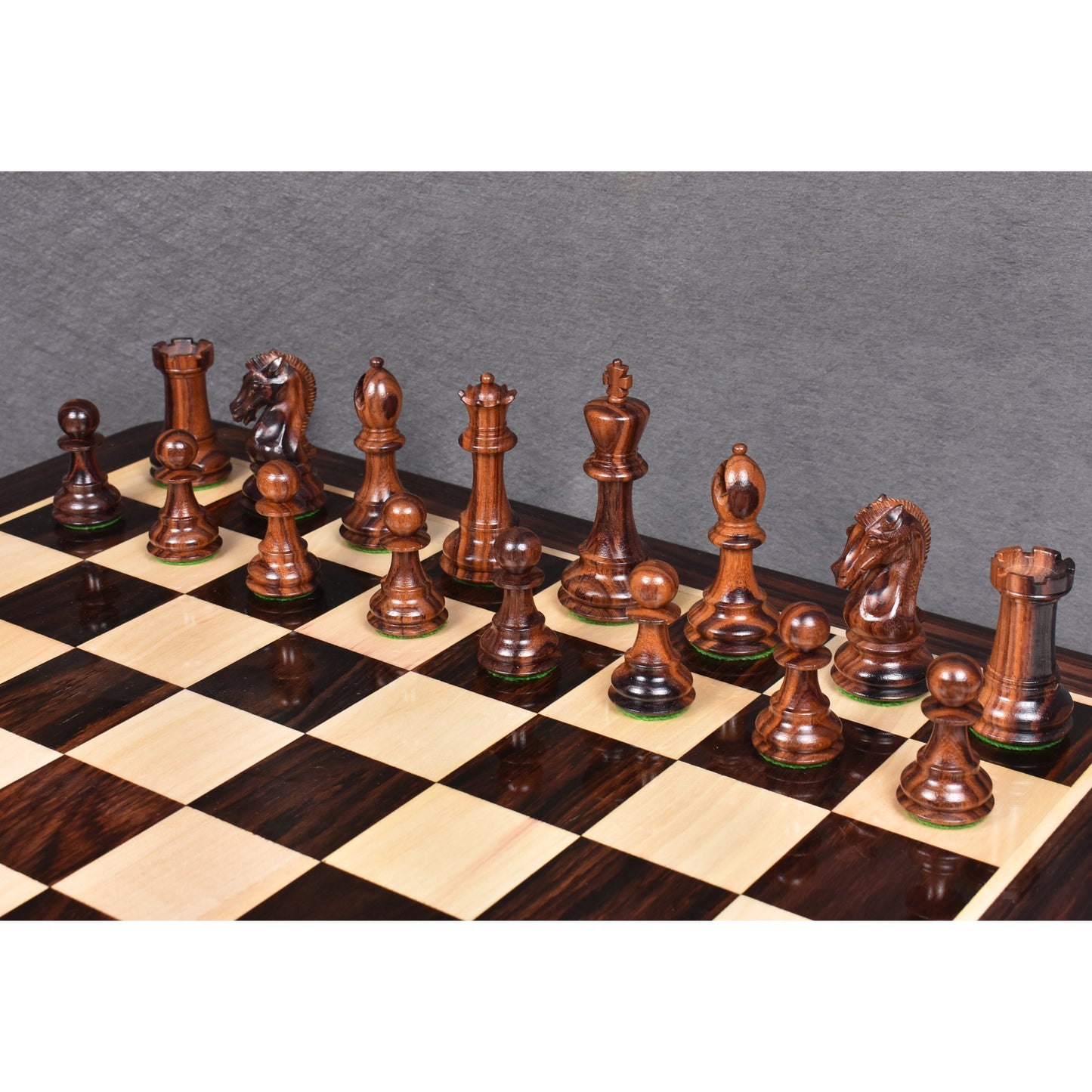 Leicht fehlerhaftes 3,9" Craftsman Knight Staunton Schachspiel - Nur Schachfiguren - Dreifach gewichtetes Palisanderholz