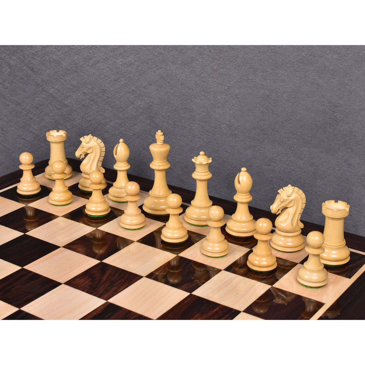 Leicht fehlerhaftes 3,9" Craftsman Knight Staunton Schachspiel - Nur Schachfiguren - Dreifach gewichtetes Palisanderholz