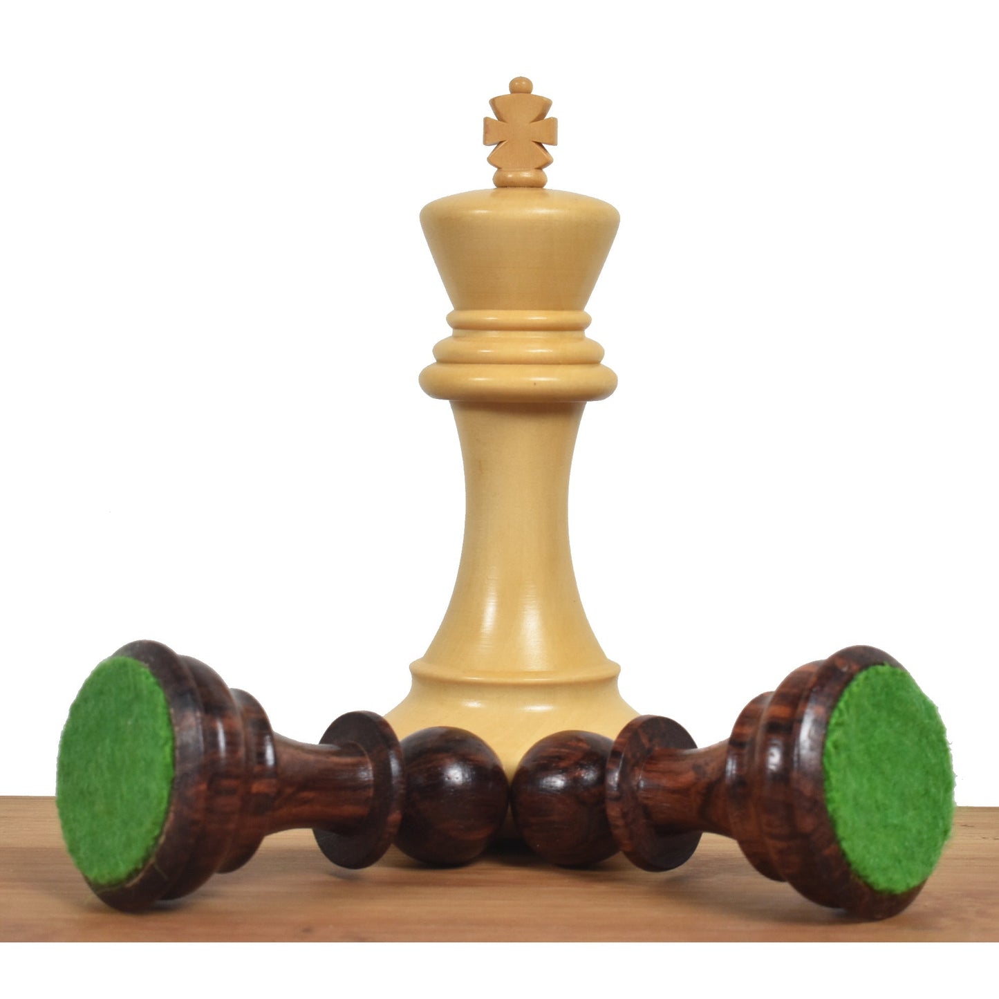 Leicht fehlerhaftes 4,1" Pro Staunton Holzschachspiel - Nur Schachfiguren - gewichtetes Rosenholz