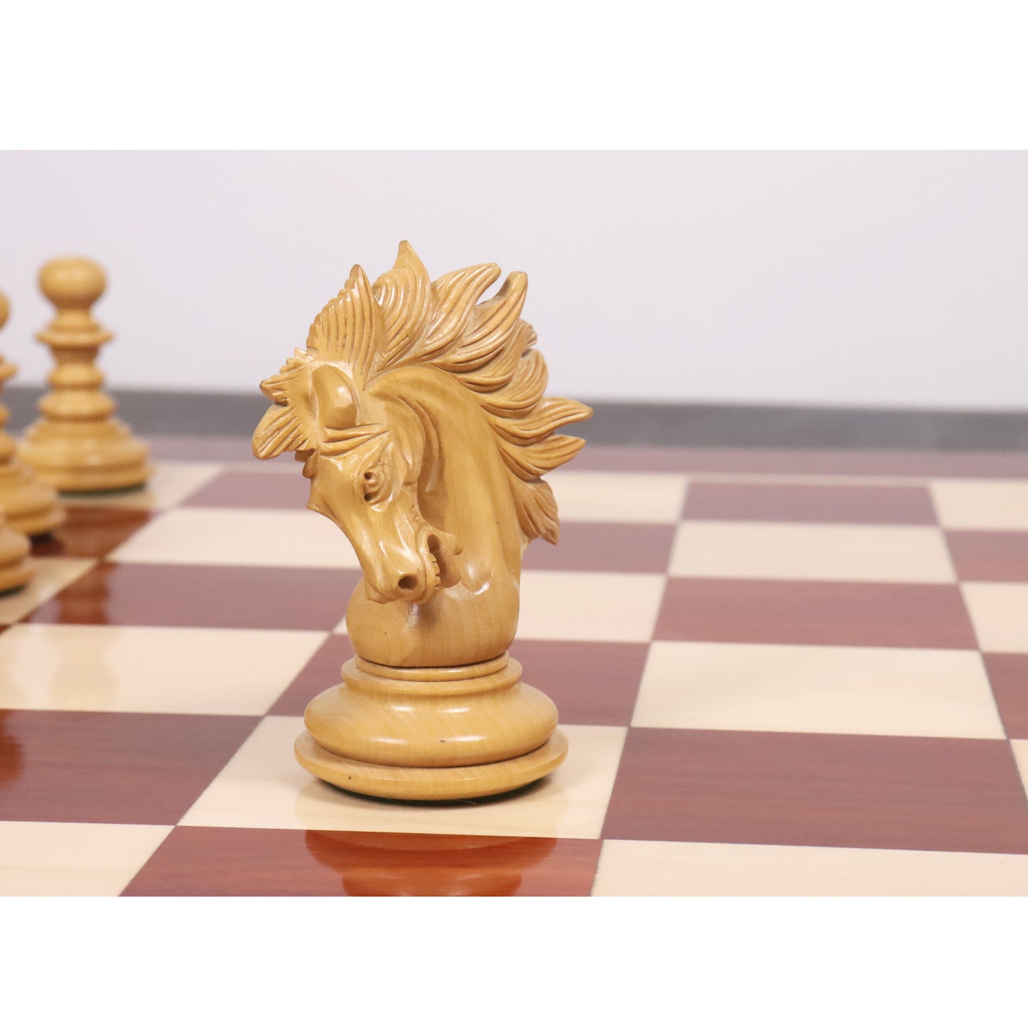 Leicht fehlerhaftes 4,3" Marengo Luxus Staunton Schachspiel - Nur Schachfiguren - Bud Rosewood Triple Weight