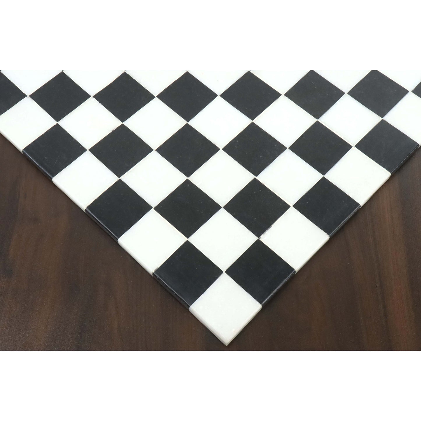15'' Borderless Marble Stone Luxury Chess Board - Solid Black and White stone