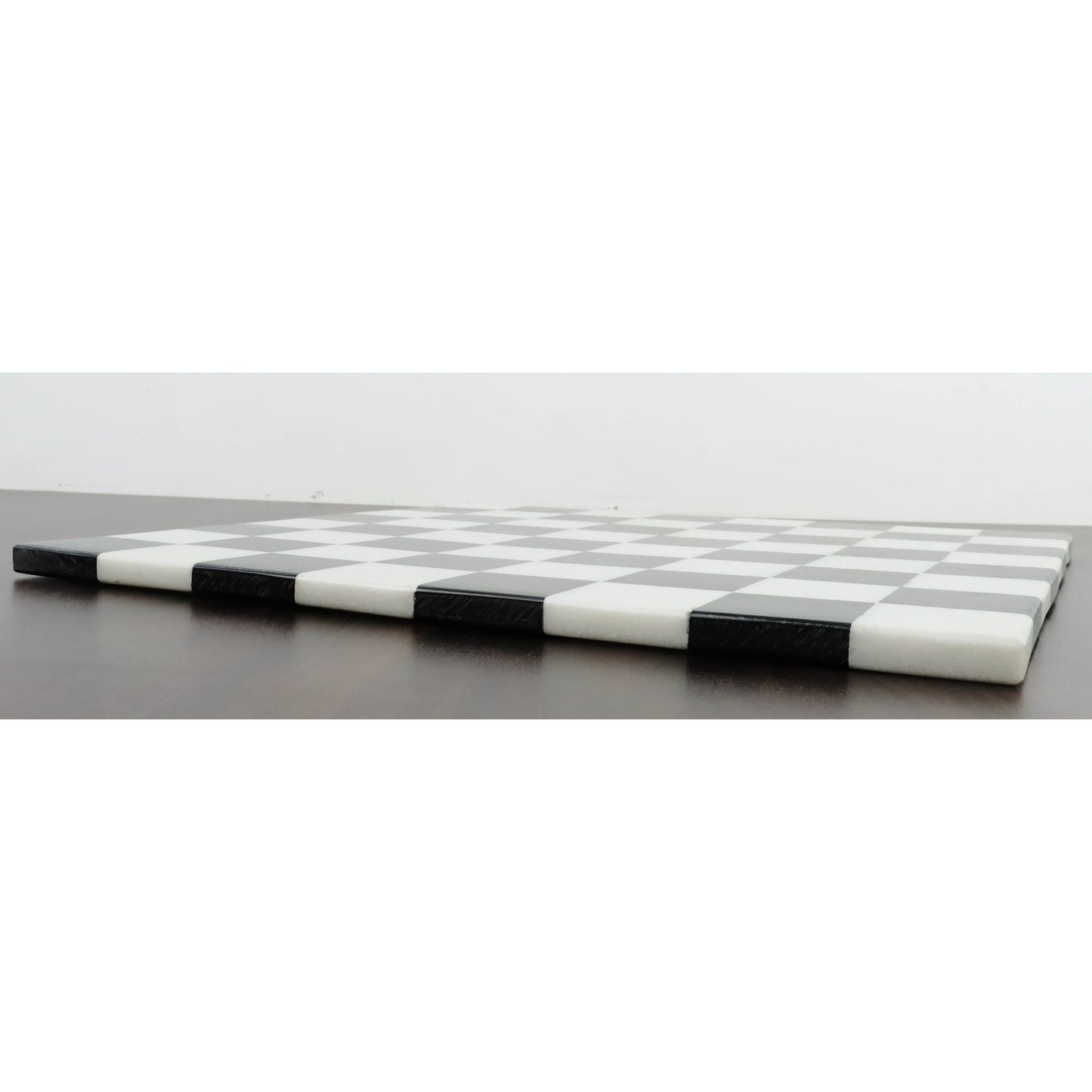 15'' Borderless Marble Stone Luxury Chess Board - Solid Black and White stone