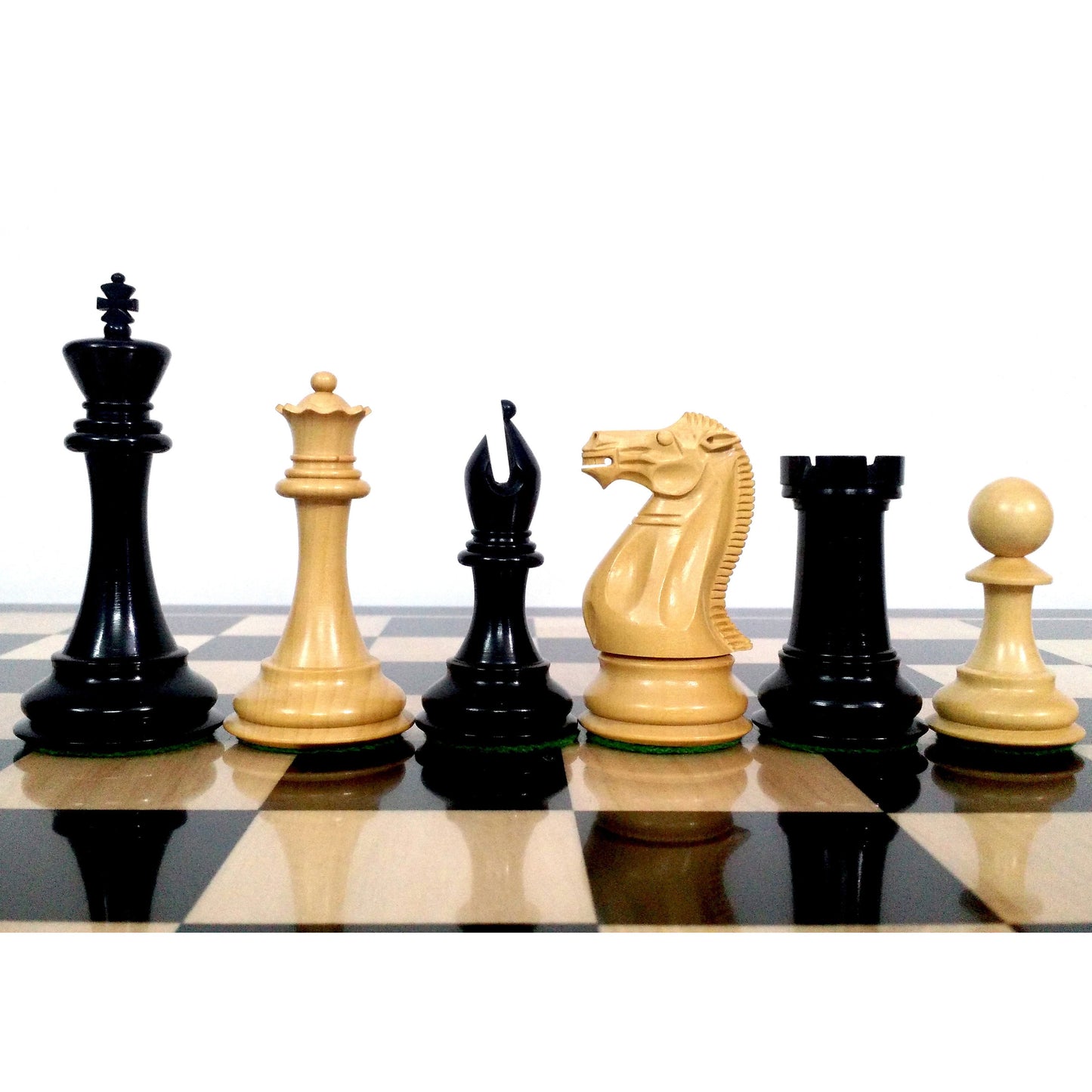 Slightly Imperfect 4" Sleek Staunton Luxury Chess Set - Chess Pieces Only - Triple Weighted Ebony Wood