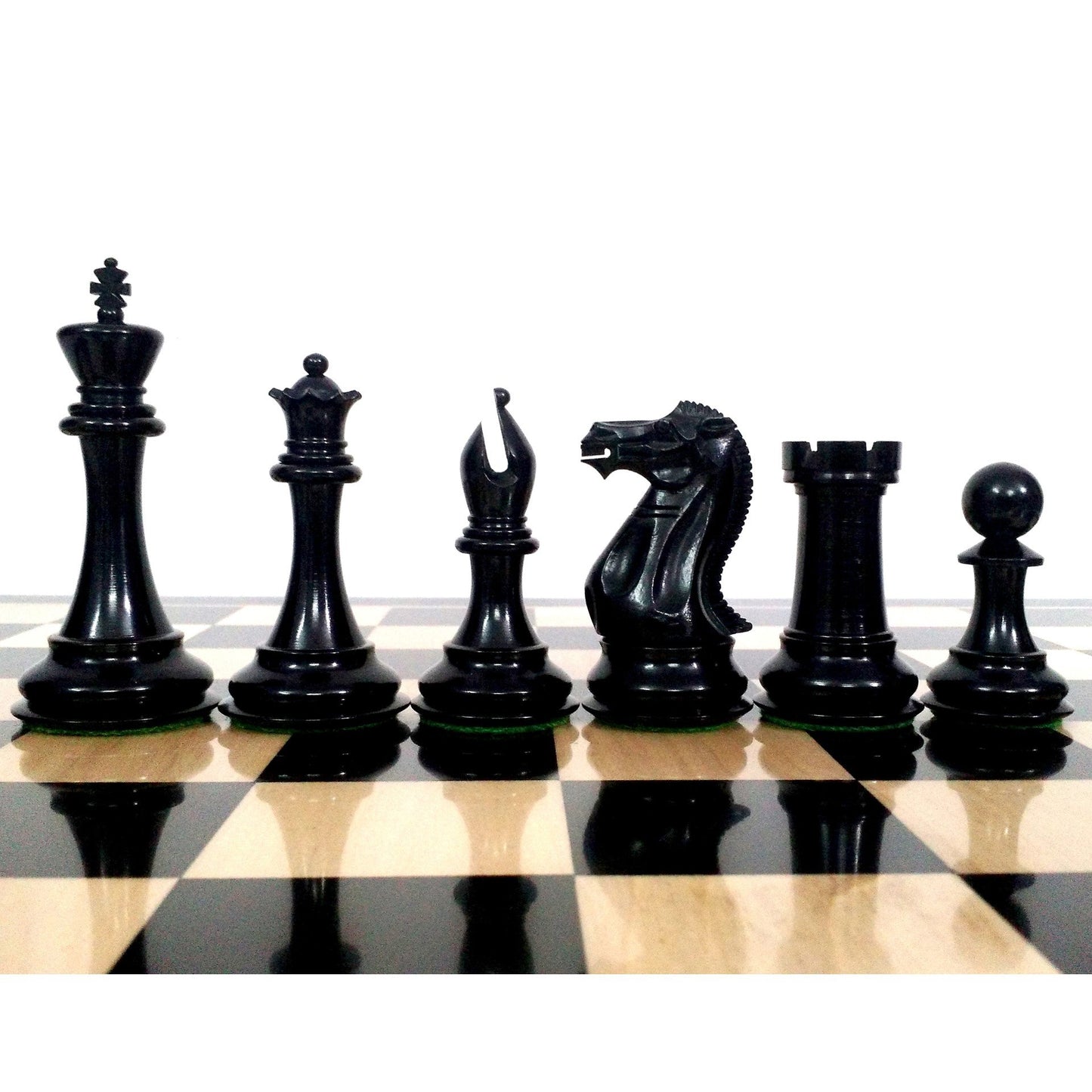 Slightly Imperfect 4" Sleek Staunton Luxury Chess Set - Chess Pieces Only - Triple Weighted Ebony Wood