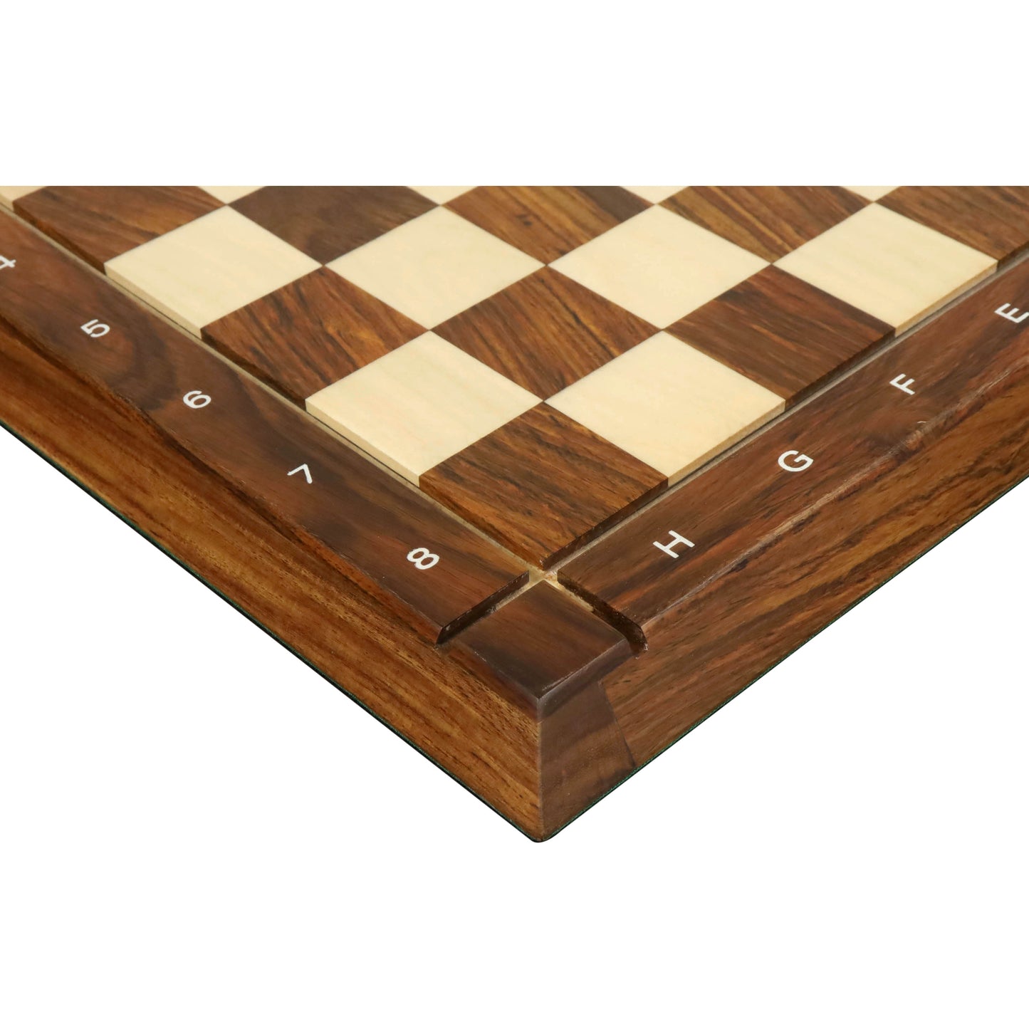 15" Drueke Style Golden Rosewood & Maple Chess board - 38 mm square- Notations