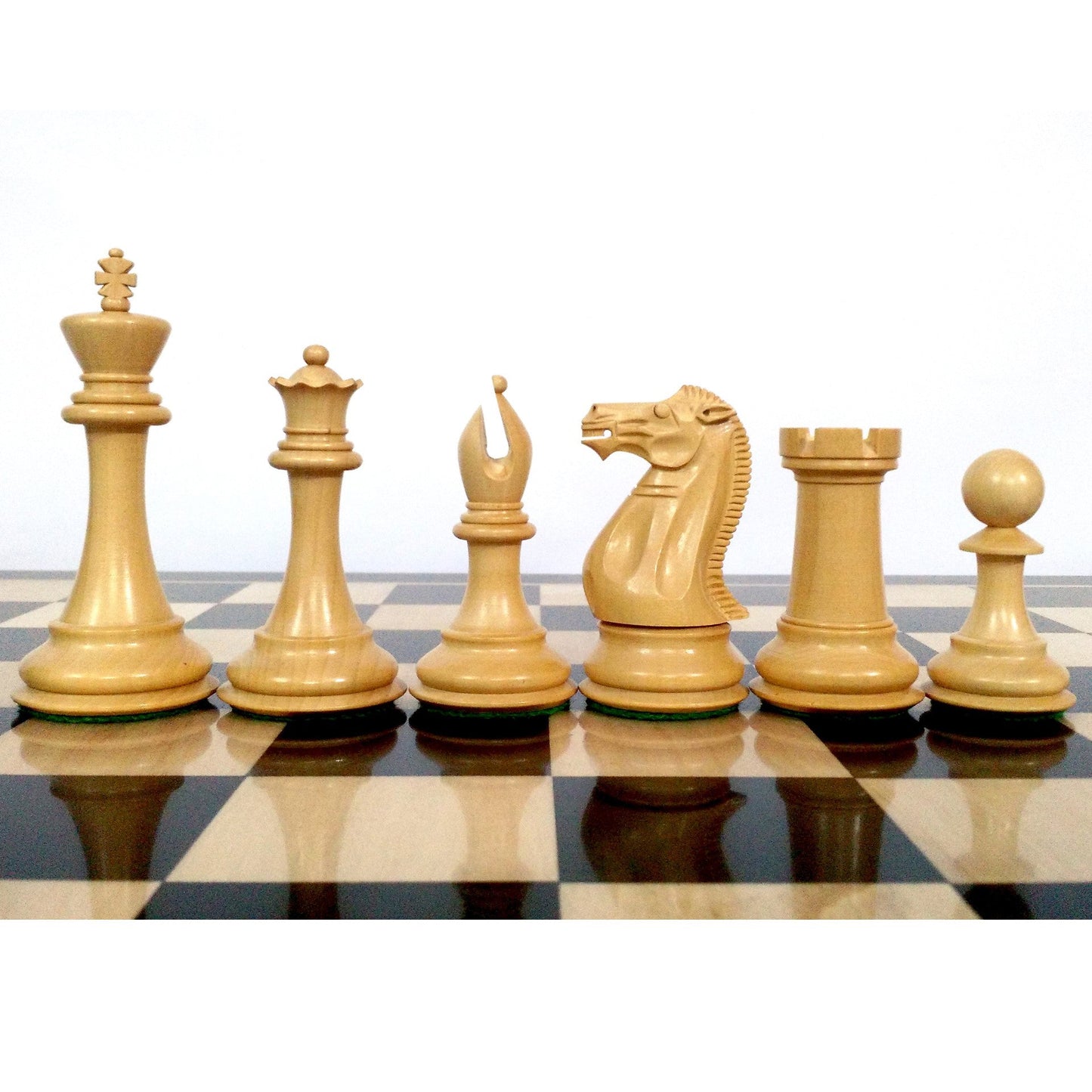 Slightly Imperfect 4" Sleek Staunton Luxury Chess Set - Chess Pieces Only - Triple Weighted Ebony Wood