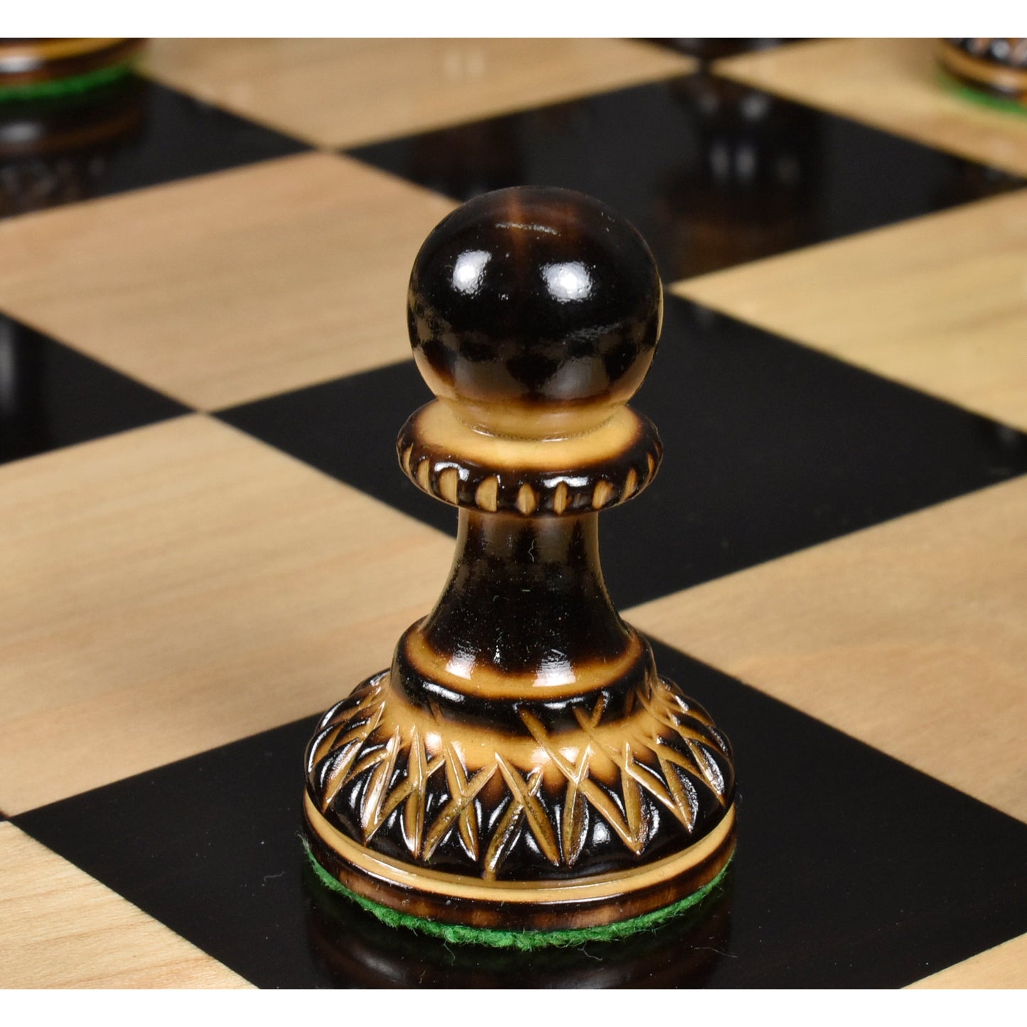 Slightly Imperfect 3.9" Parker Staunton Carved Chess Set - Chess Pieces Only- Lacquer (gloss)finish Boxwood