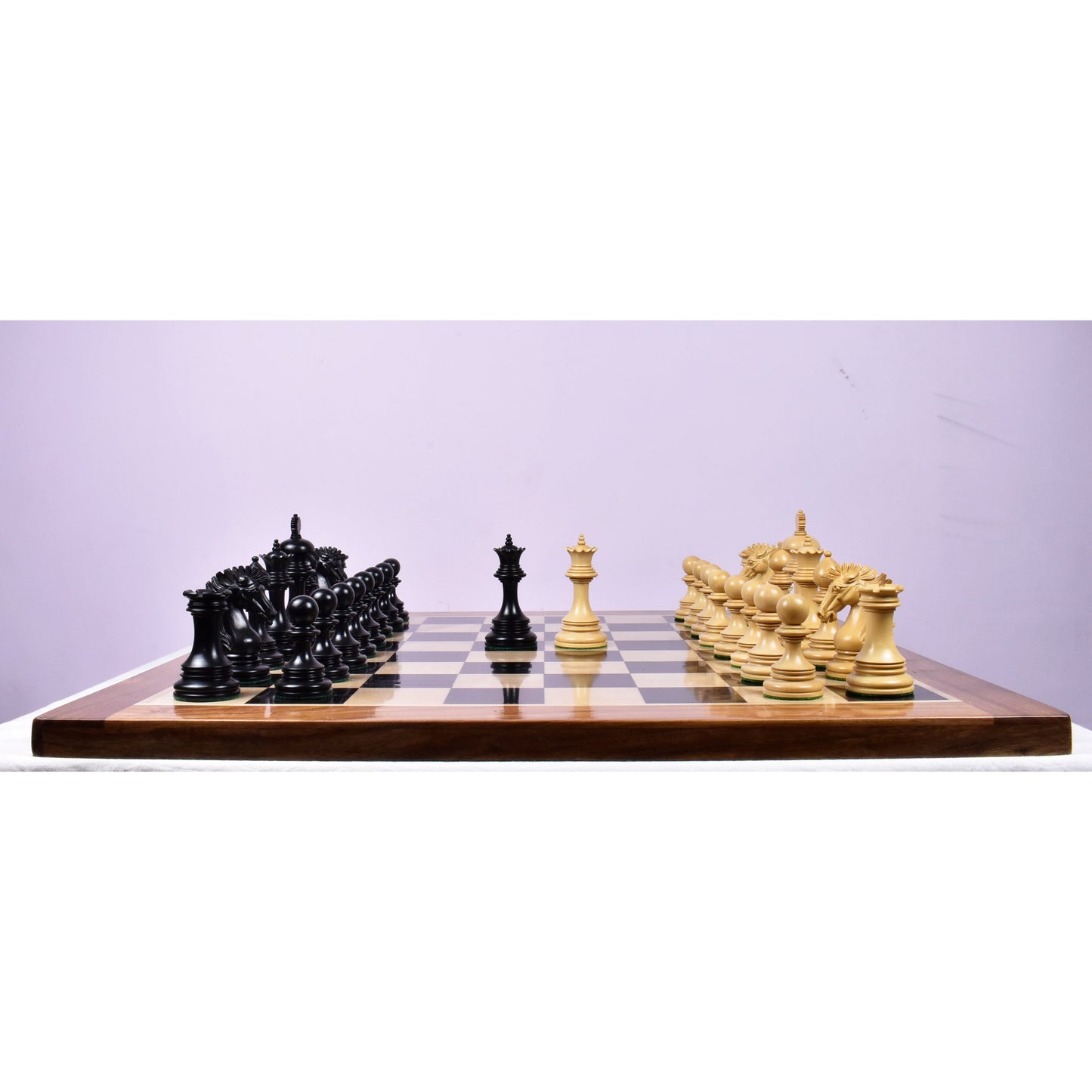 Jeu d'échecs de luxe Staunton Alexandria légèrement imparfait - Pièces d'échecs uniquement - Triple poids - Bois d'ébène