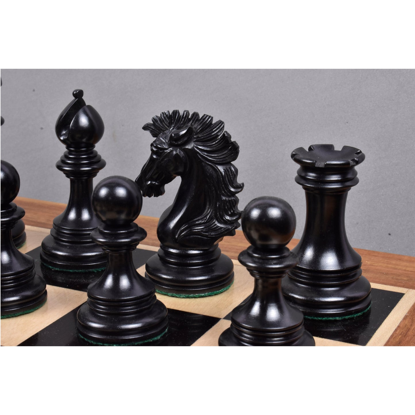 Jeu d'échecs de luxe Staunton Alexandria légèrement imparfait - Pièces d'échecs uniquement - Triple poids - Bois d'ébène