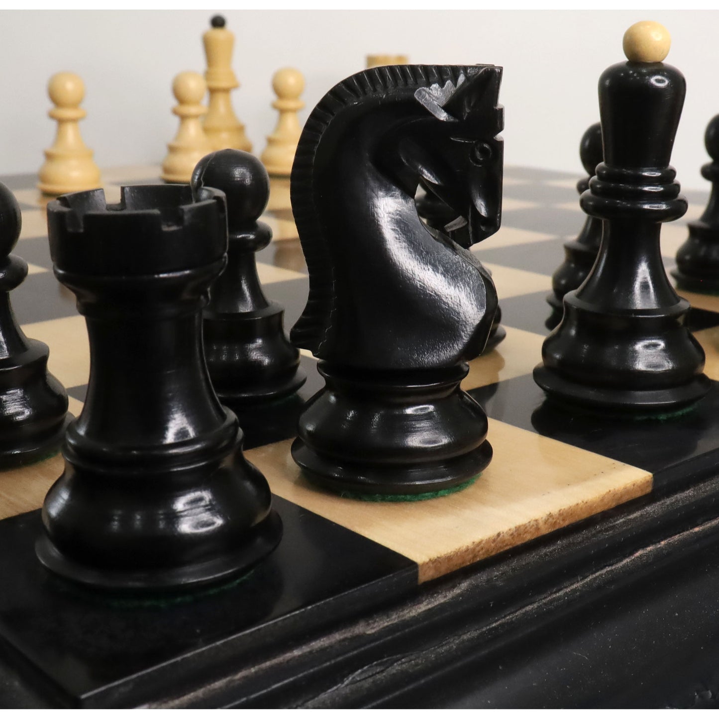 Slightly Imperfect Russian Zagreb 59' Chess Set - Chess Pieces Only - Triple Weighted Ebony Wood