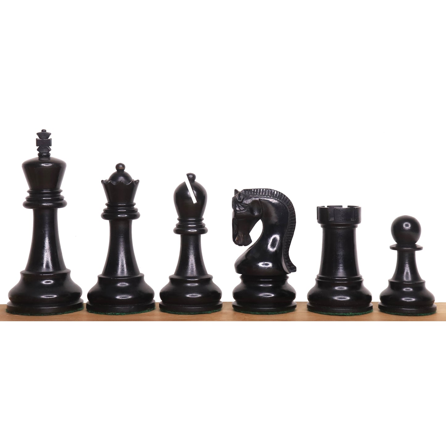 Slightly Imperfect Leningrad Staunton Chess Set - Chess Pieces Only - Ebonised Boxwood - 4" King