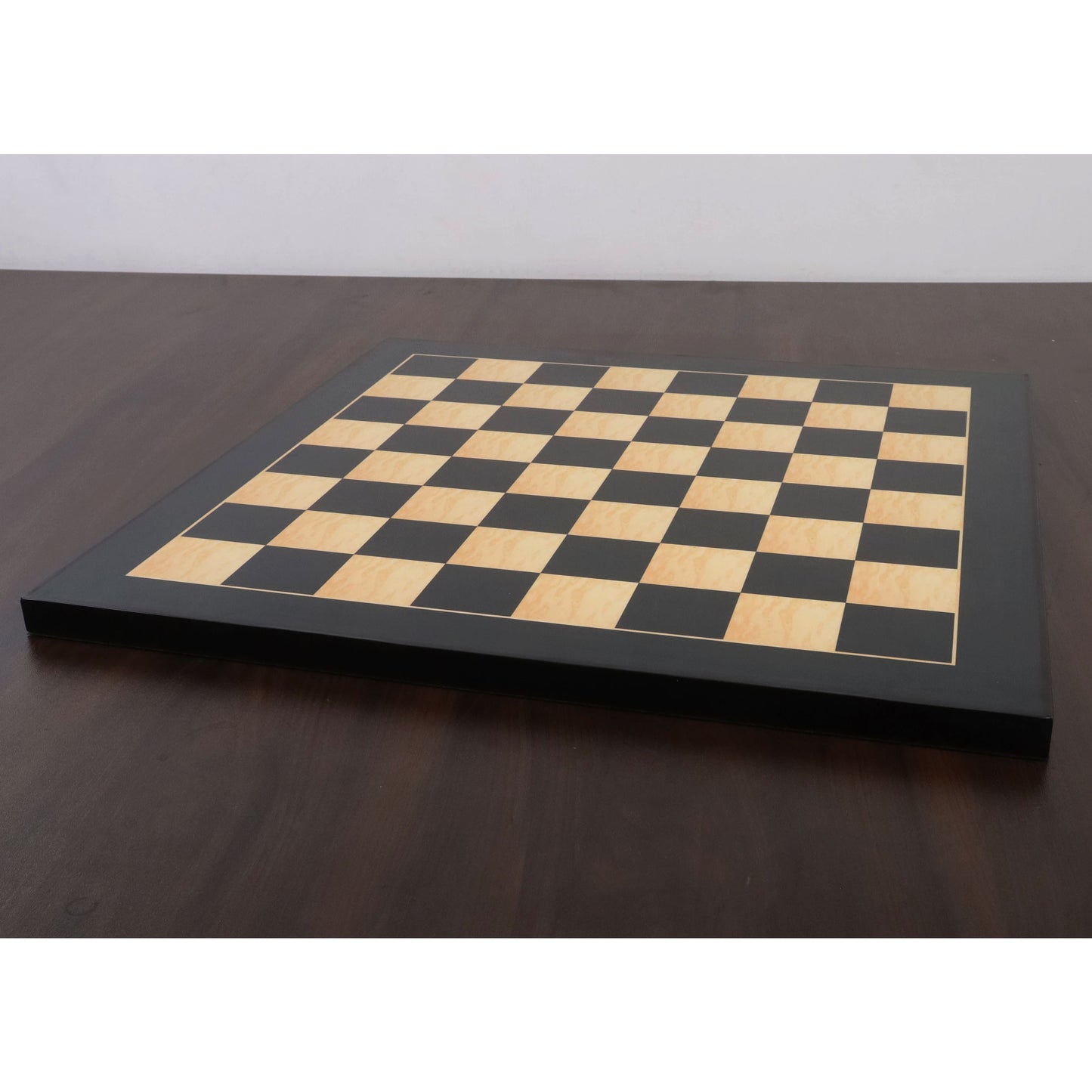 17" Ebony & Maple Wood Printed Chess Board- 45mm square- Gloss Finish