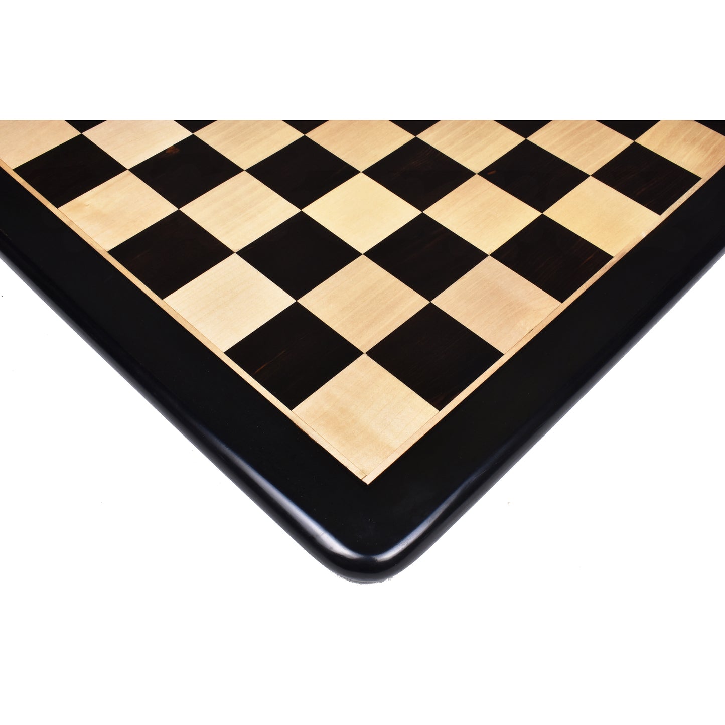 17" Large Solid Inlaid Wood - Ebony & Maple Wood Chess board - Square of 45 mm