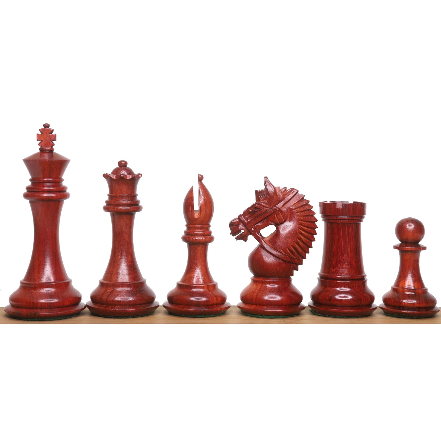 Jeu d'échecs de luxe américain Staunton légèrement imparfait de 4,2 pouces - Pièces d'échecs uniquement - Bois de bourgeon de rose triplement lesté