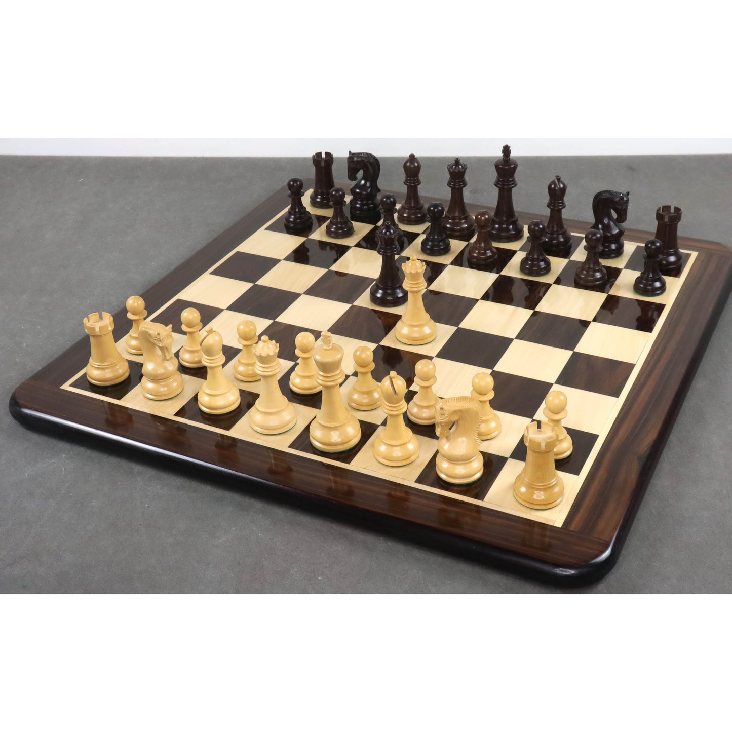 Slightly Imperfect Leningrad Staunton Chess Set - Chess Pieces Only - Rosewood & Boxwood - 4" King