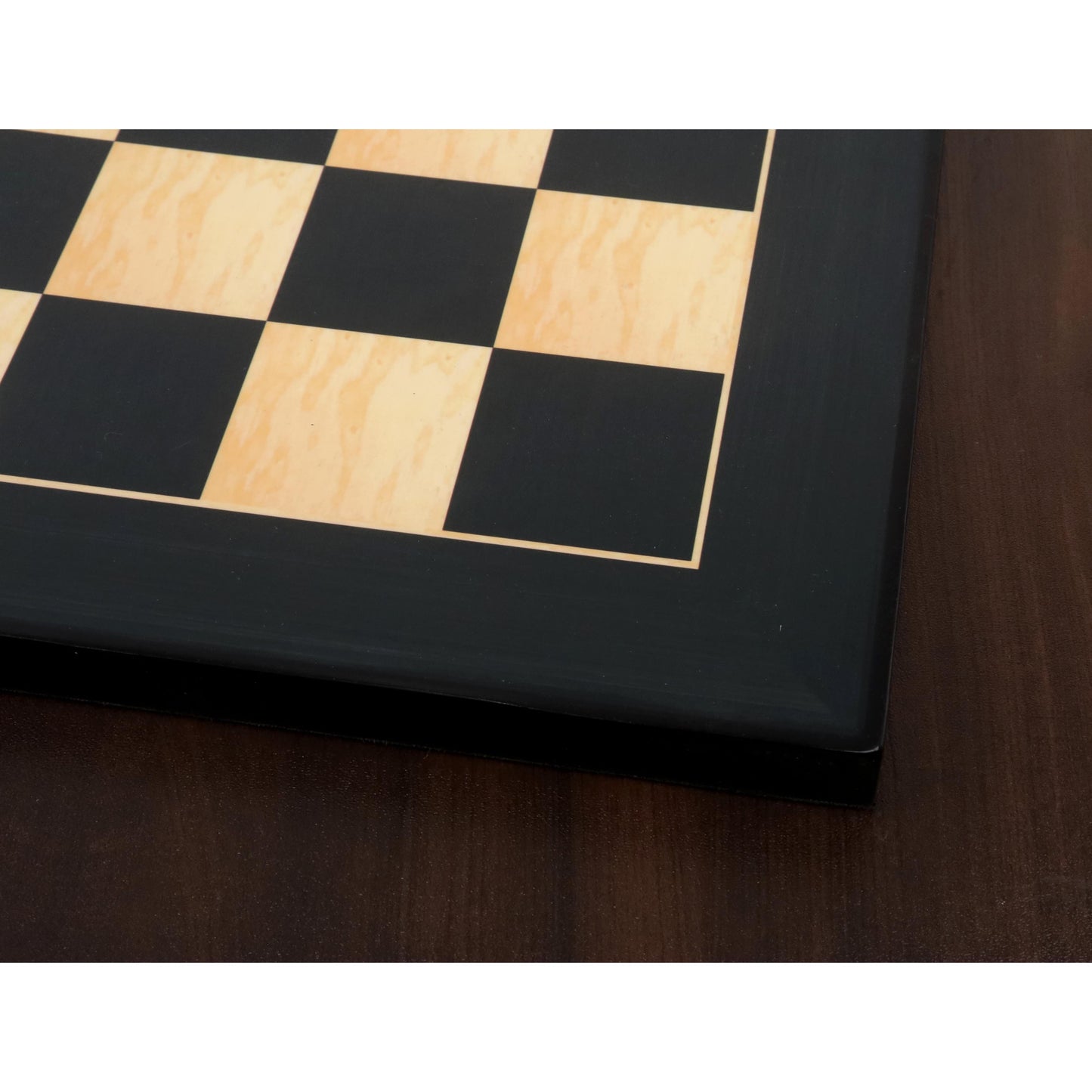 17" Ebony & Maple Wood Printed Chess Board- 45mm square- Gloss Finish