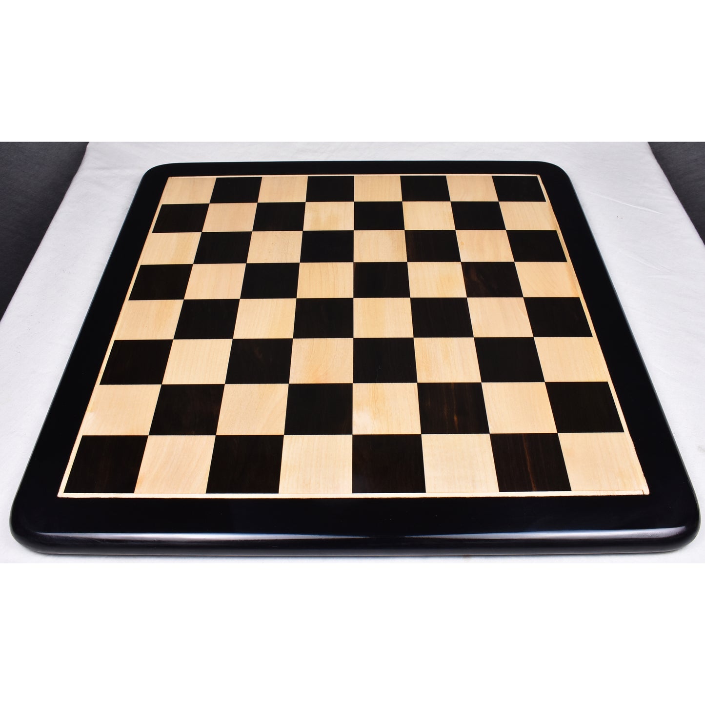 17" Large Solid Inlaid Wood - Ebony & Maple Wood Chess board - Square of 45 mm