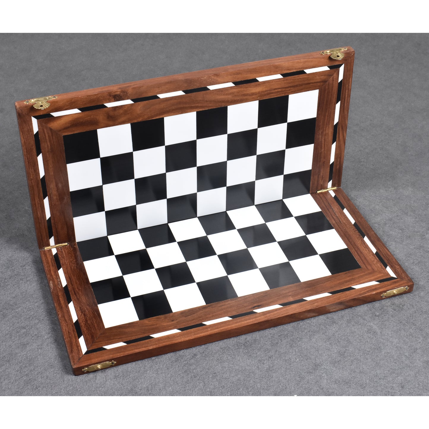 14" Library Series Wooden Folding Chess Board - Solid Sheesham & Acrylic Ivory