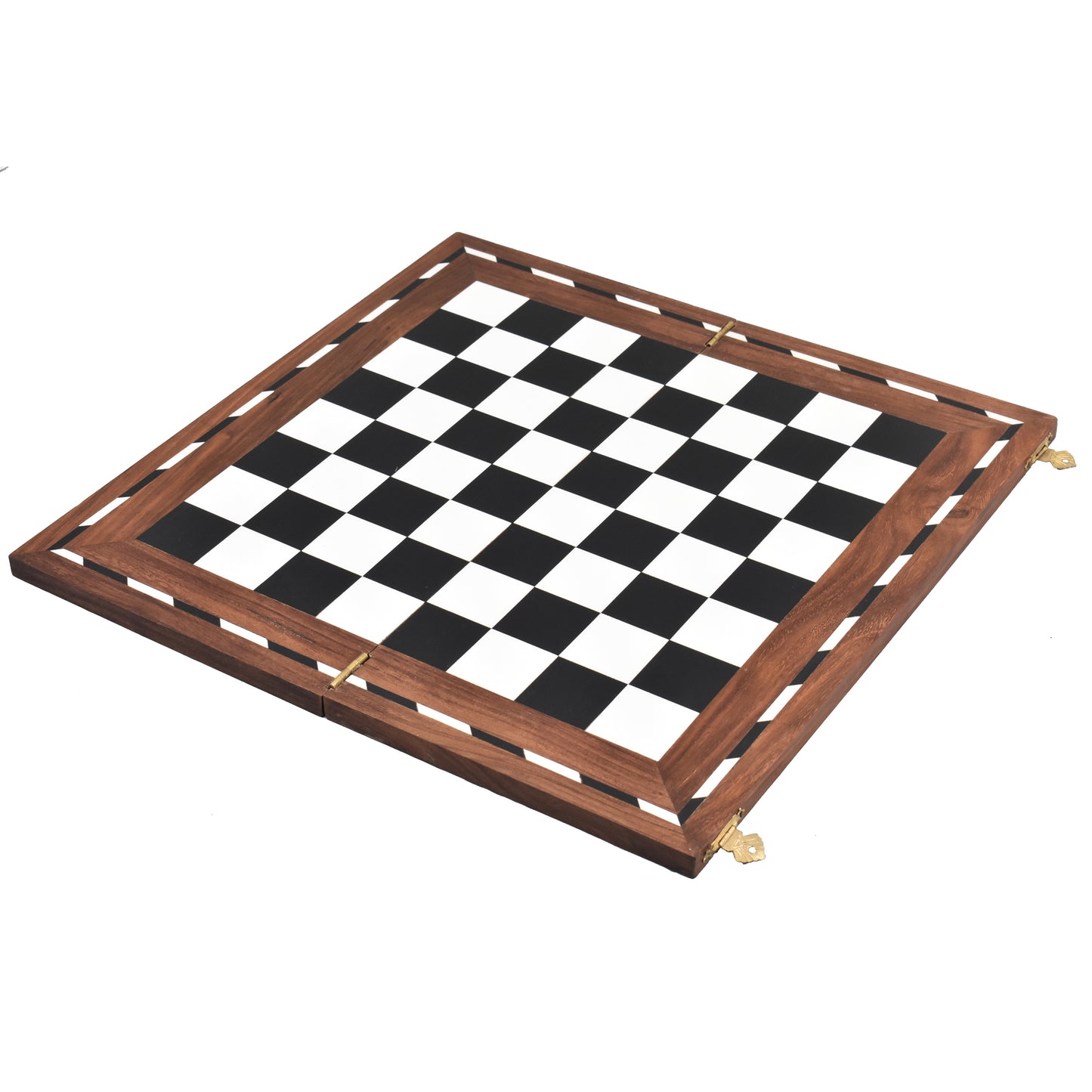 14" Library Series Wooden Folding Chess Board - Solid Sheesham & Acrylic Ivory