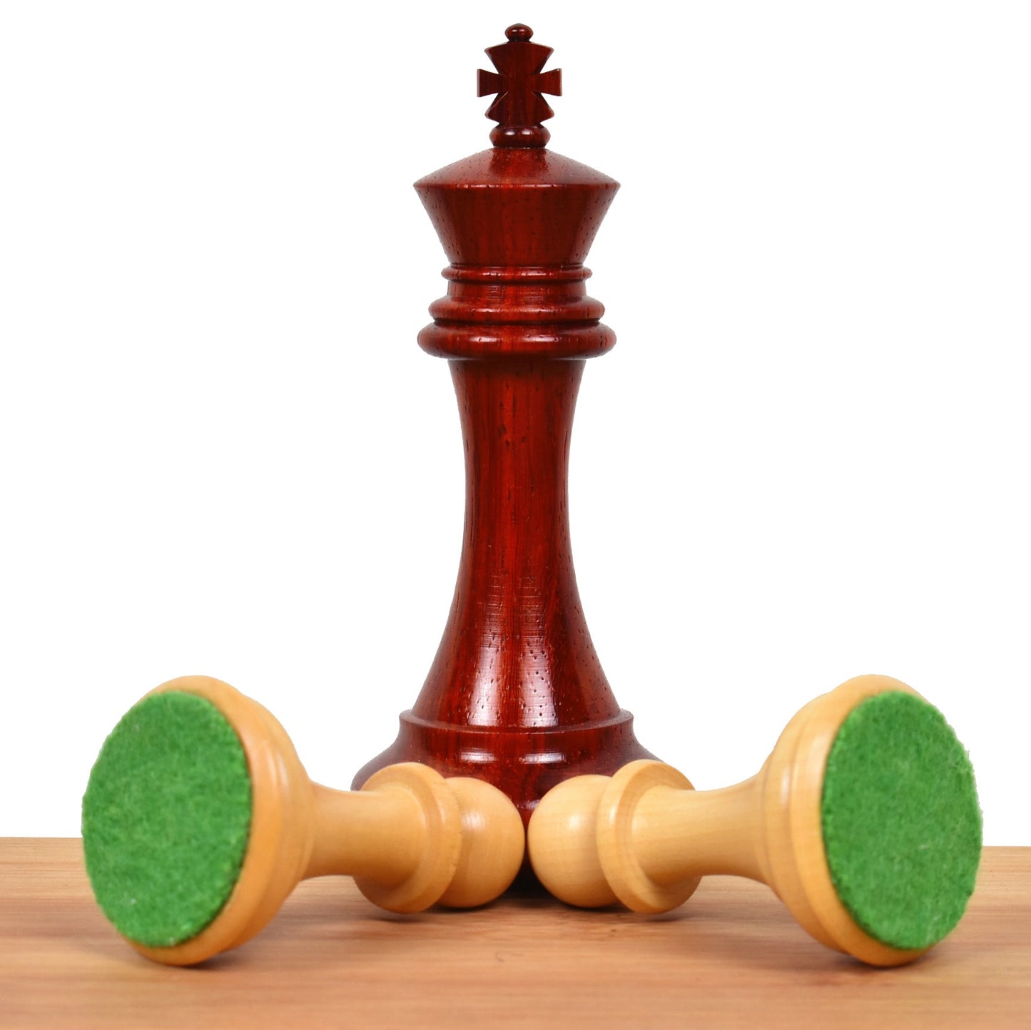 Jeu d'échecs de luxe américain Staunton légèrement imparfait de 4,2 pouces - Pièces d'échecs uniquement - Bois de bourgeon de rose triplement lesté