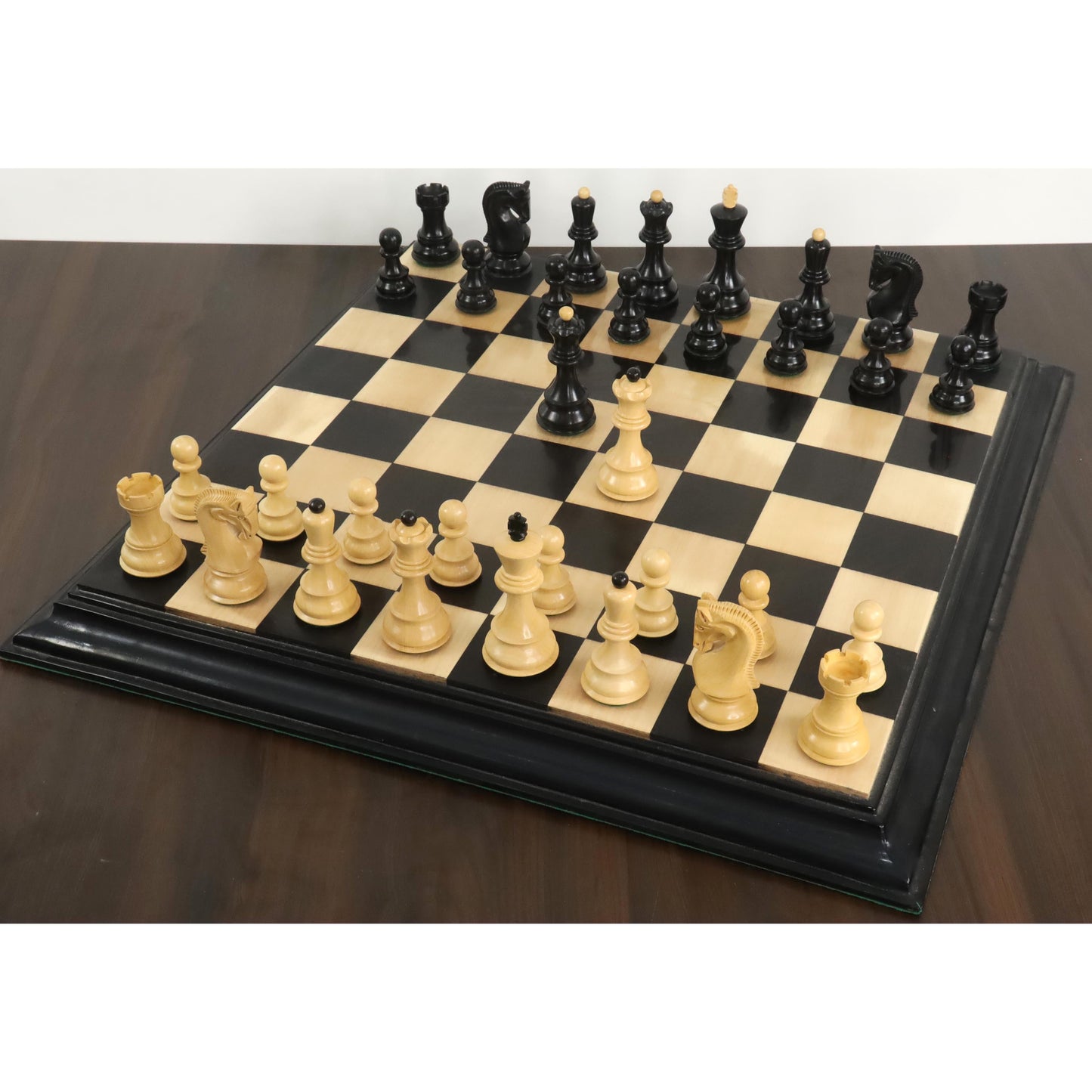 Slightly Imperfect Russian Zagreb 59' Chess Set - Chess Pieces Only - Triple Weighted Ebony Wood