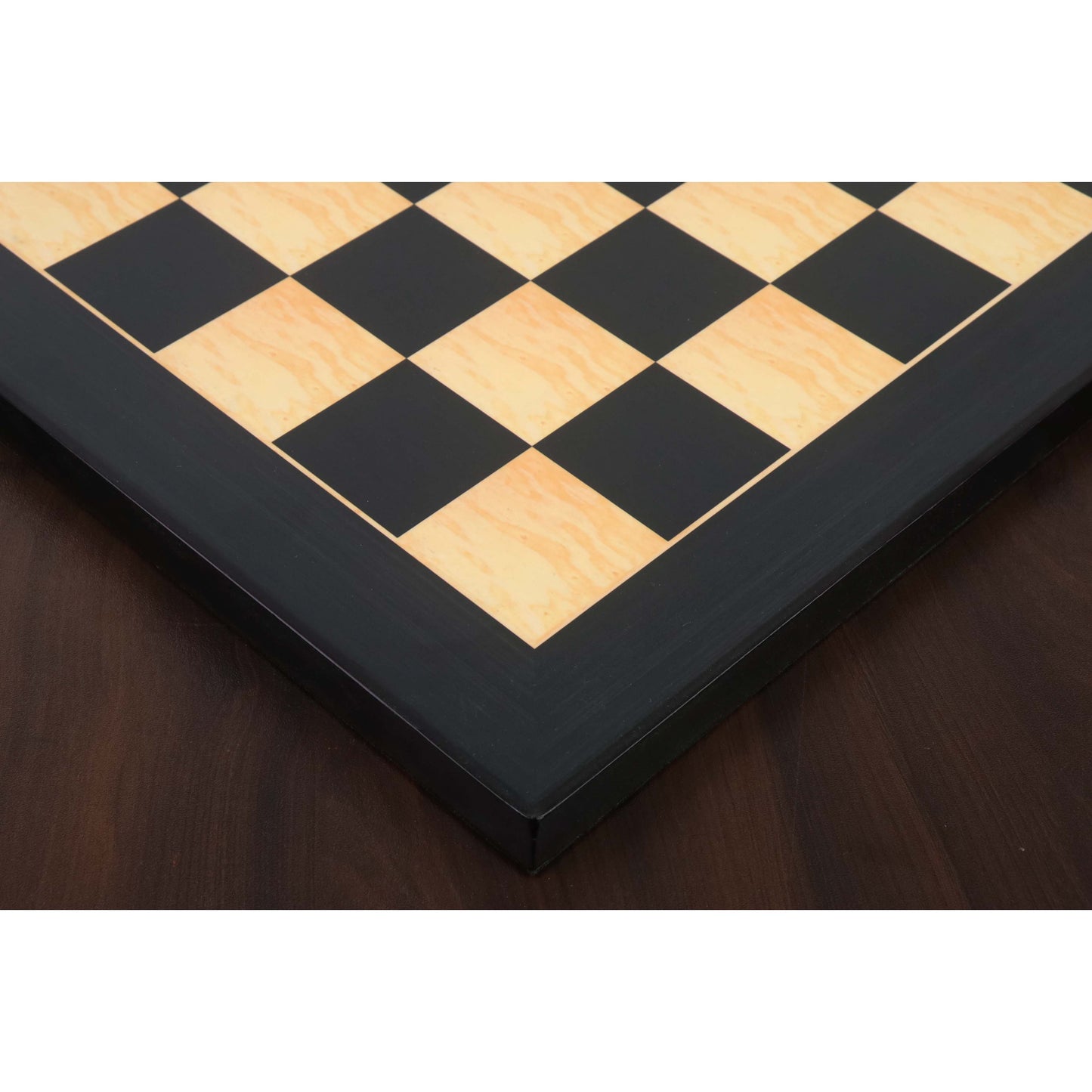 17" Ebony & Maple Wood Printed Chess Board- 45mm square- Gloss Finish