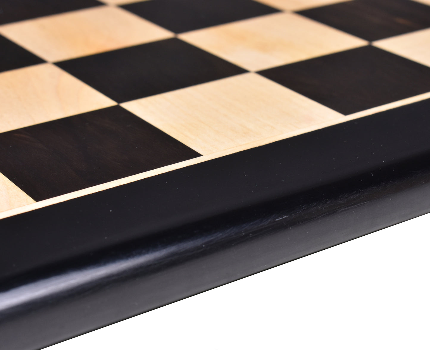 17" Large Solid Inlaid Wood - Ebony & Maple Wood Chess board - Square of 45 mm