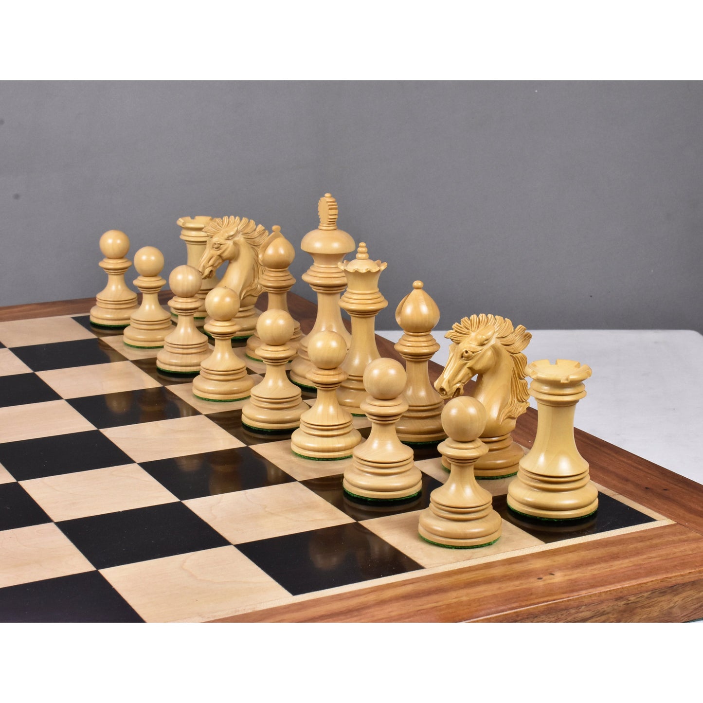 Jeu d'échecs de luxe Staunton Alexandria légèrement imparfait - Pièces d'échecs uniquement - Triple poids - Bois d'ébène