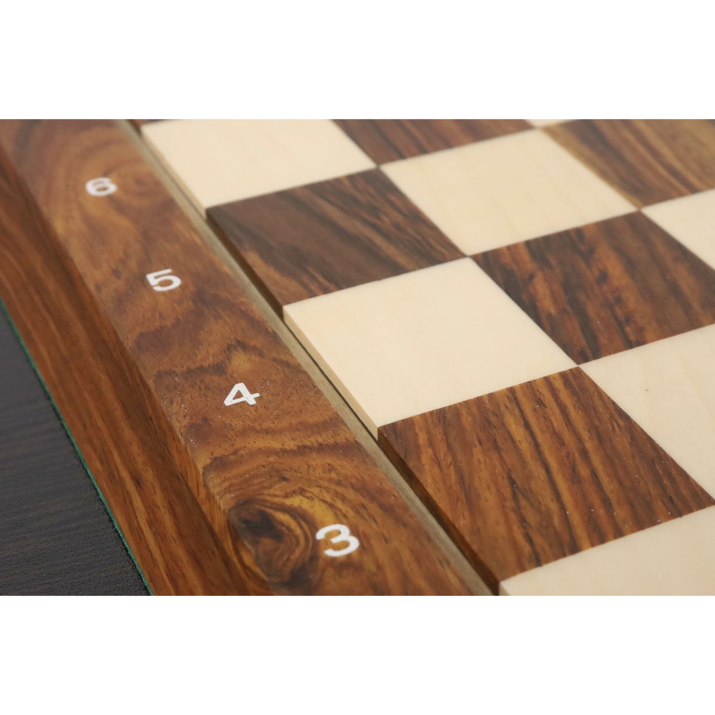 15" Drueke Style Golden Rosewood & Maple Chess board - 38 mm square- Notations