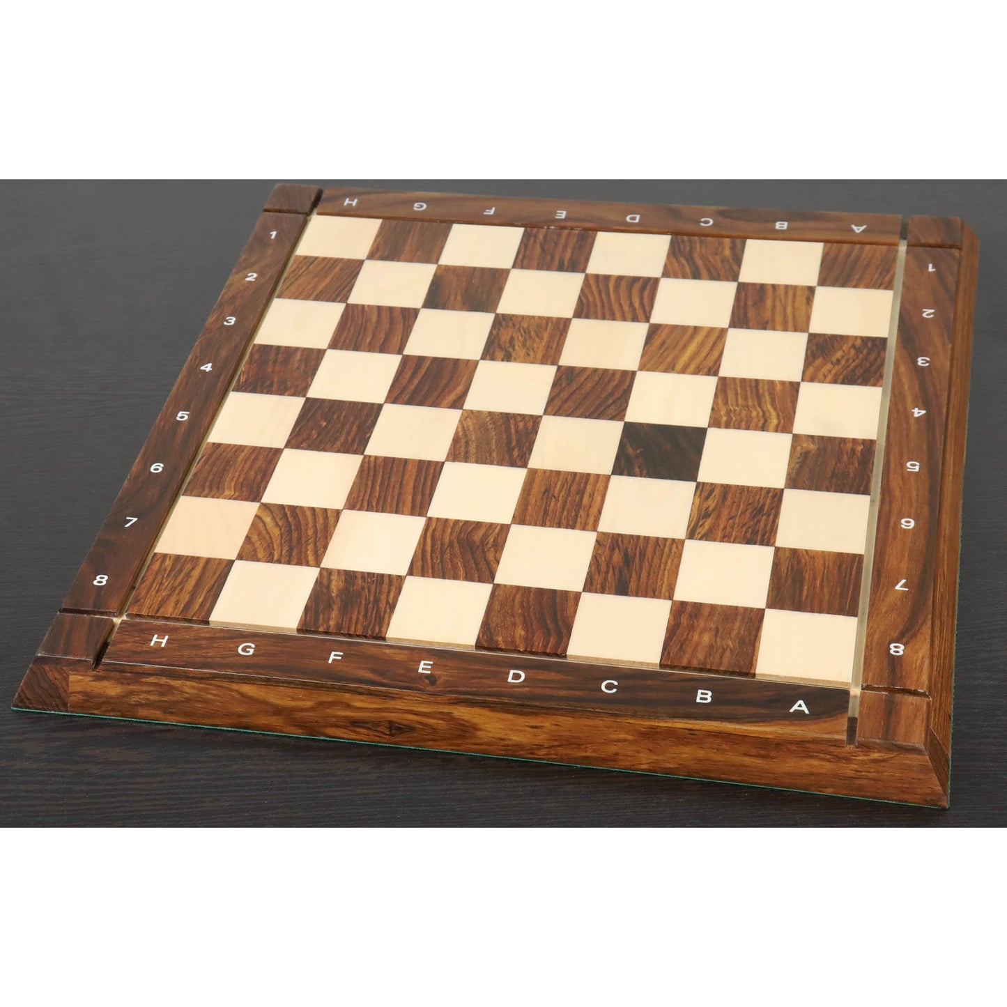 15" Drueke Style Golden Rosewood & Maple Chess board - 38 mm square- Notations