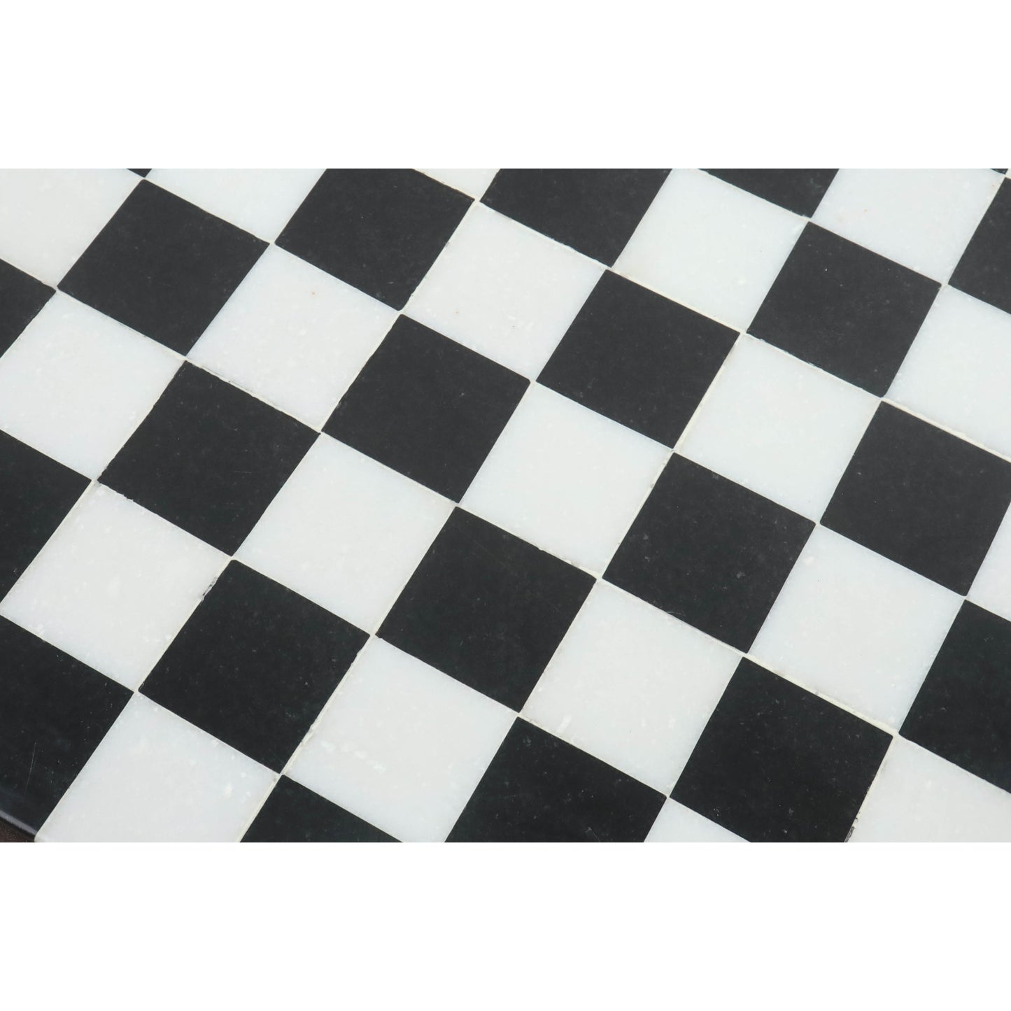 15'' Borderless Marble Stone Luxury Chess Board -  Solid Black and White stone